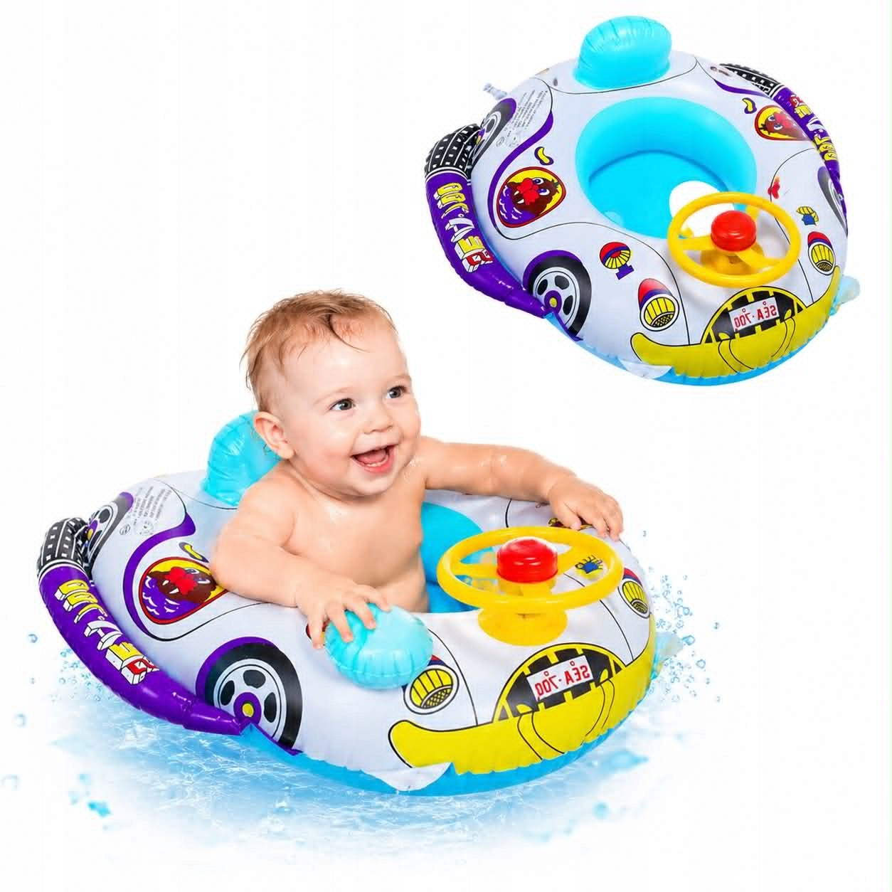INFLATABLE WHEEL FOR SWIMMING PONTOON HORN CAR FOR CHILDREN WATER RIDER