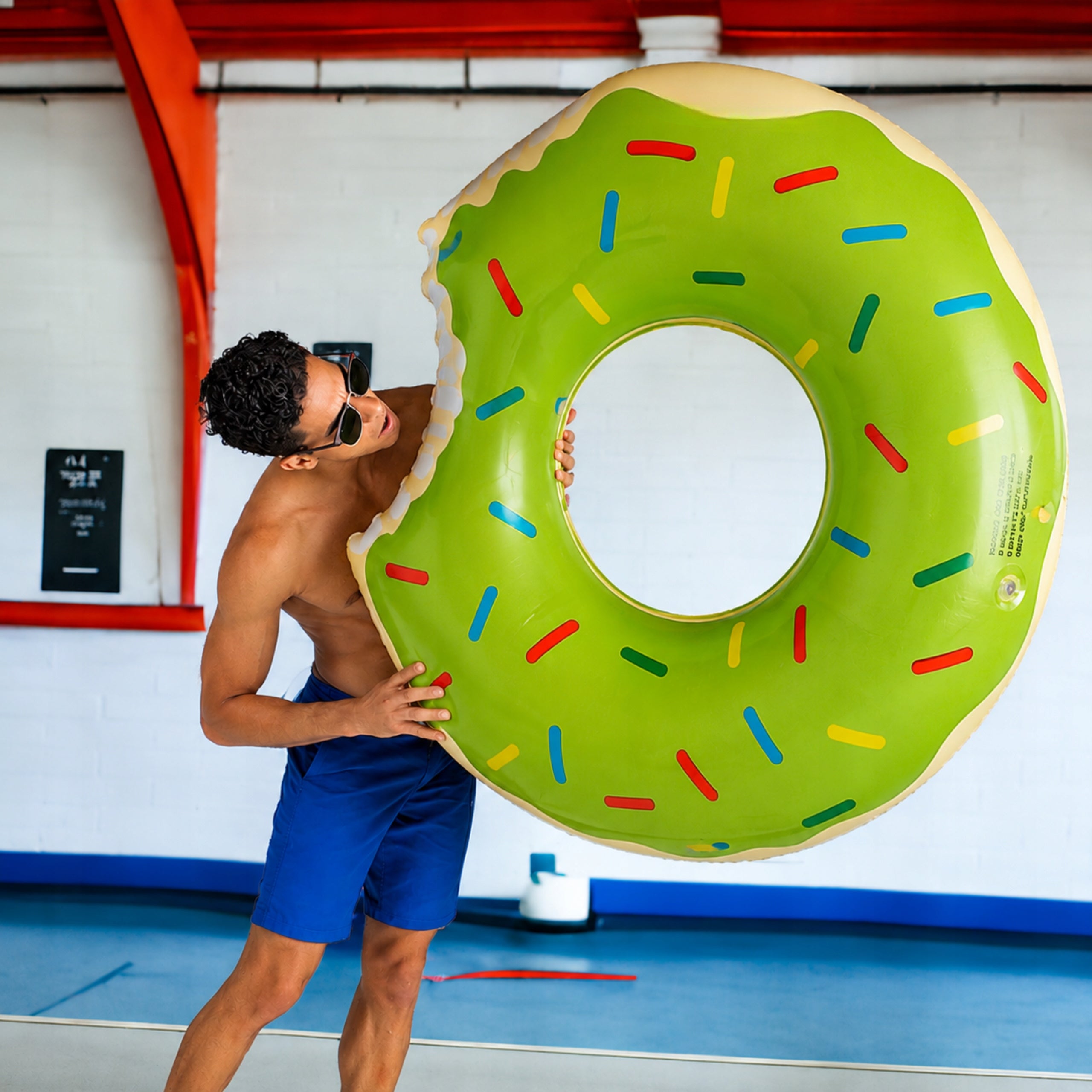 INFLATABLE WHEEL FOR SWIMMING POOL WATER CIRCLE LARGE pistachio DONUT 80cm Length 94 cm
