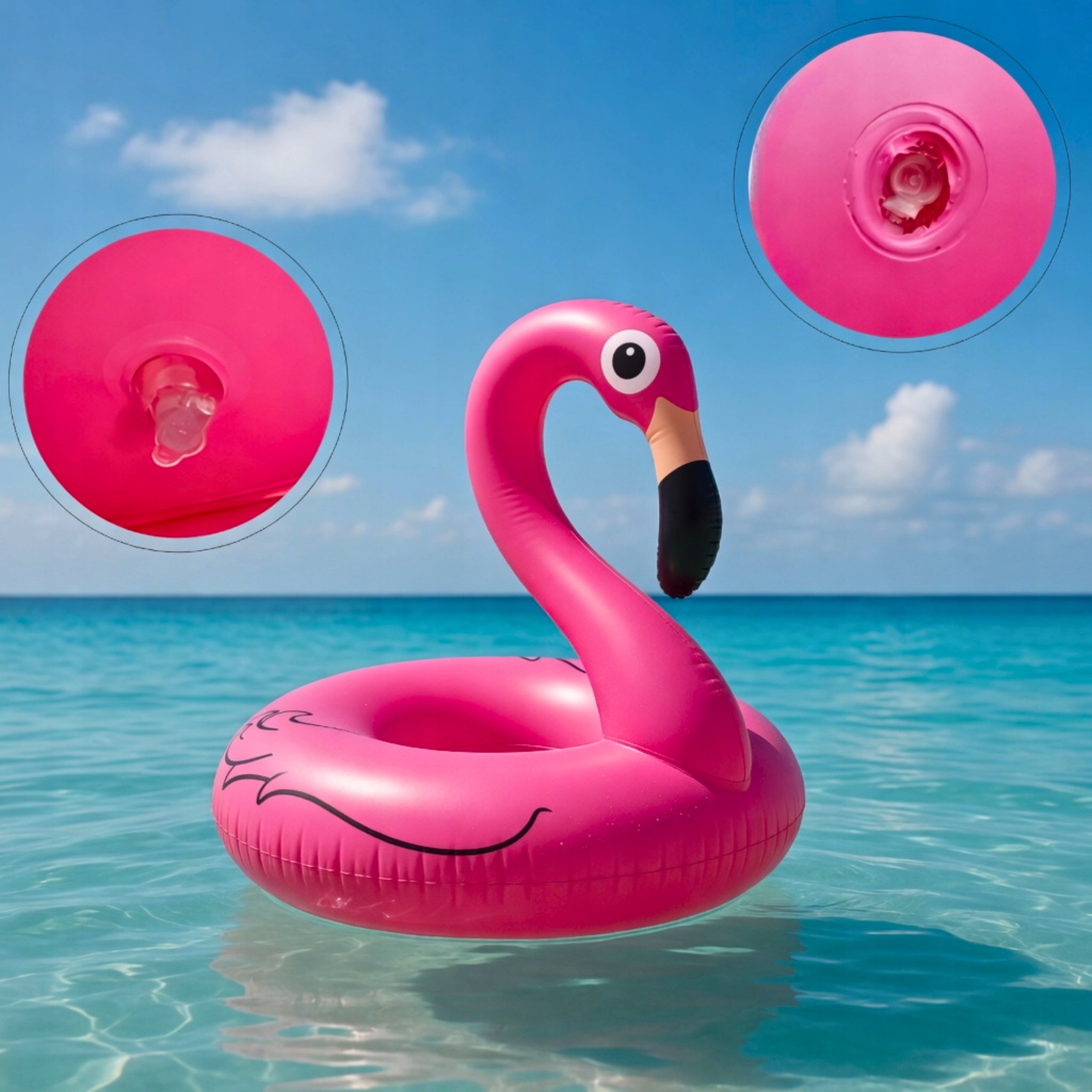 INFLATABLE WHEEL FOR SWIMMING POOL WATER WHEEL LARGE FLAMINGO MATTRESS 90CM Product width 90 cm