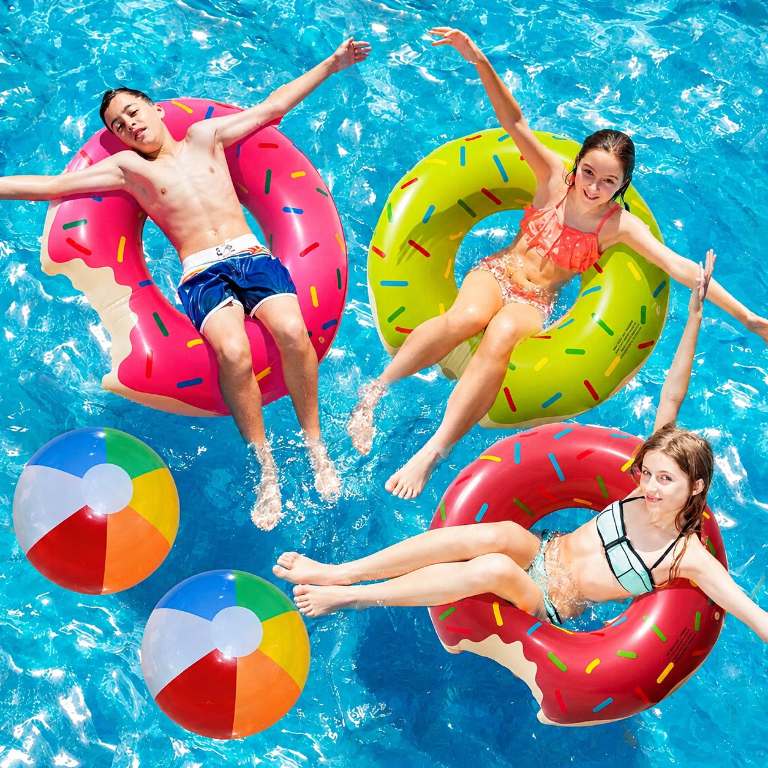 INFLATABLE WHEEL FOR SWIMMING POOL WATER WHEEL LARGE GREEN DONUT 80cm Product width 80 cm