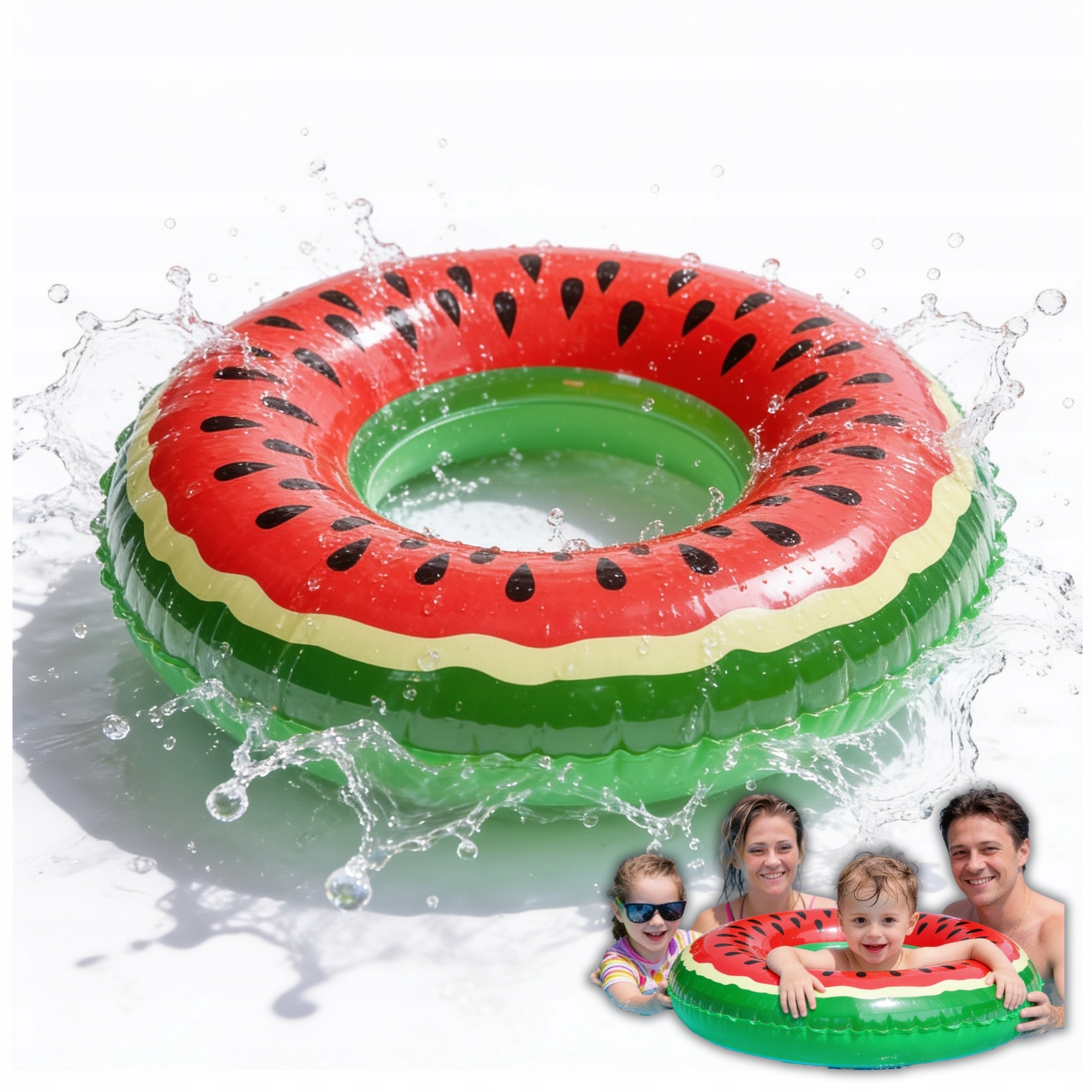 INFLATABLE WHEEL FOR SWIMMING POOL WATER WHEEL LARGE MATTRESS WATERMELON XL 90CM