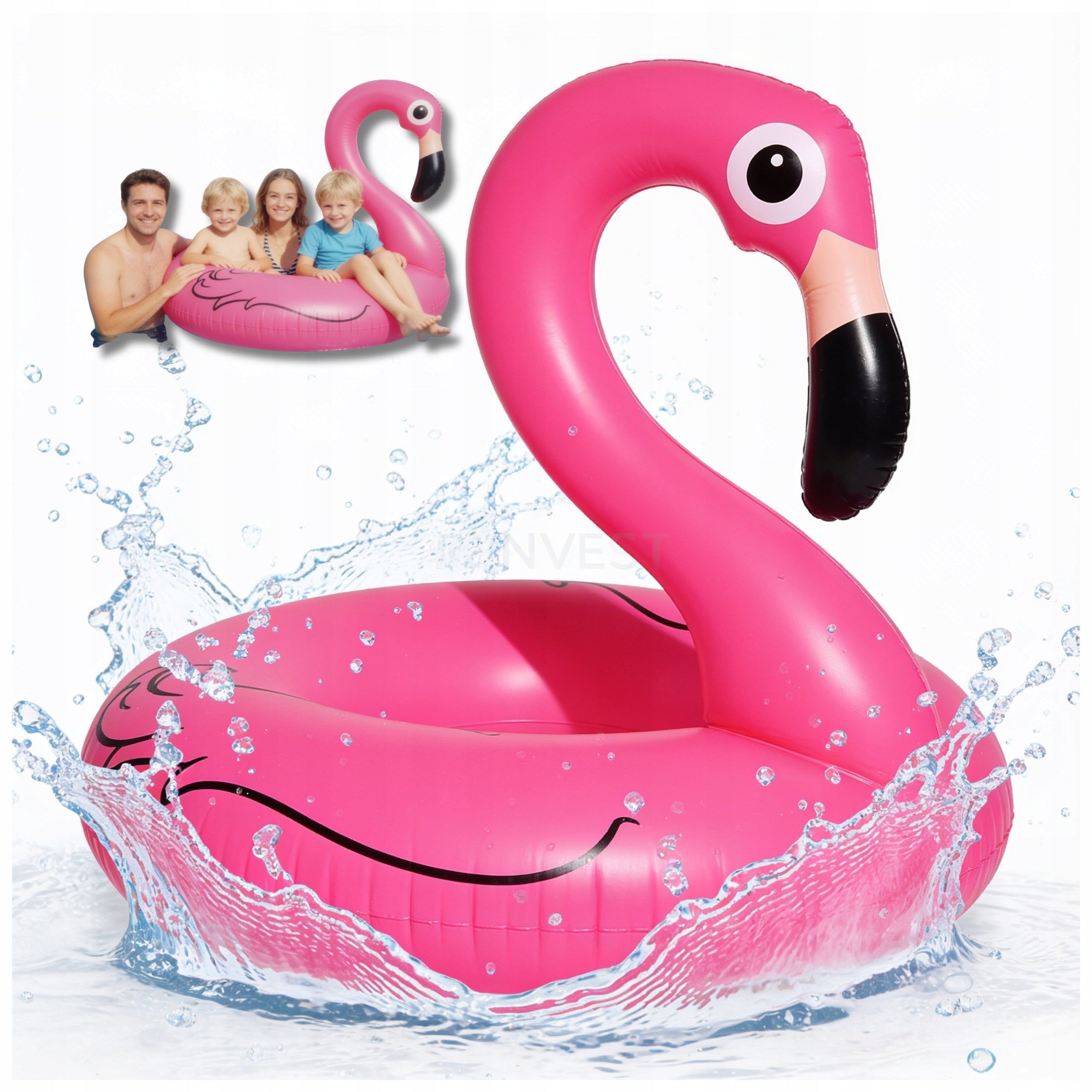 INFLATABLE WHEEL FOR SWIMMING WATER MATTRESS INFLATABLE FLAMINGO CIRCLE XL 90CM
