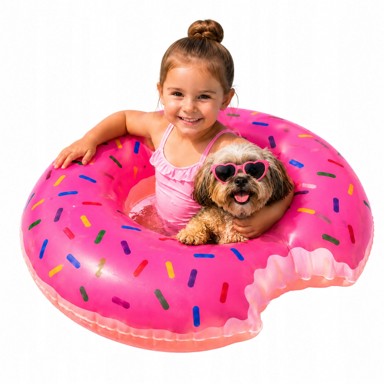 INFLATABLE WHEEL FOR SWIMMING WATER WHEEL LARGE MATTRESS DONUT 90cm PINK