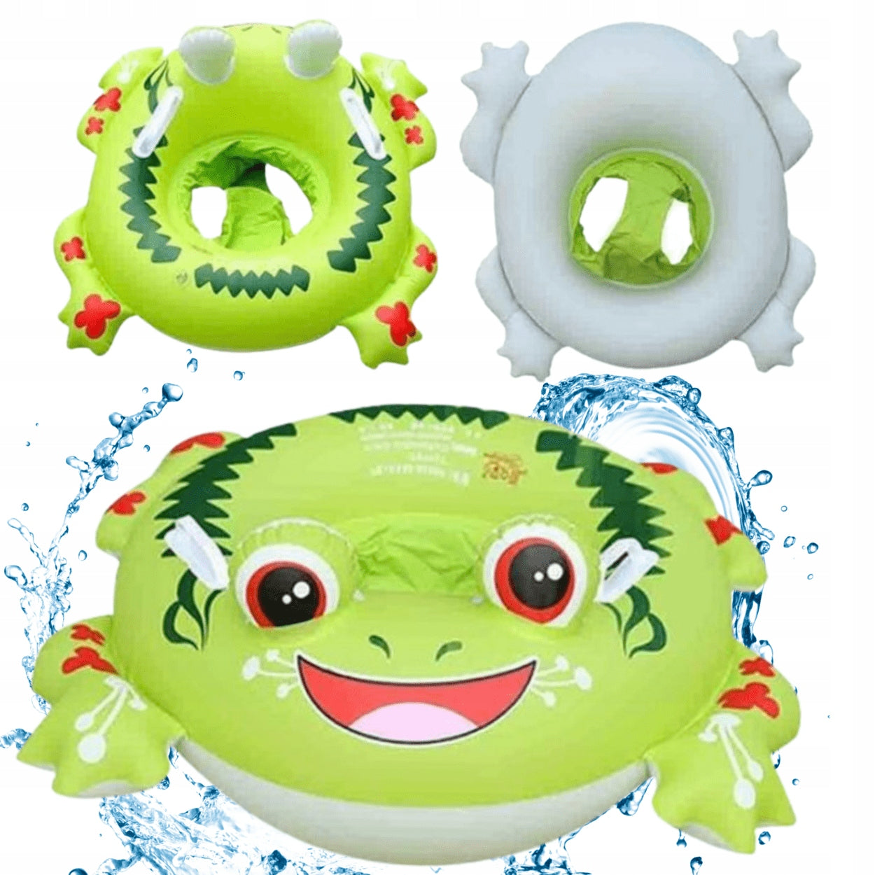 INFLATABLE WHEEL WITH SWIMMING SEAT MATTRESS WITH HANDLES FROG CHILDREN Brand DoModa