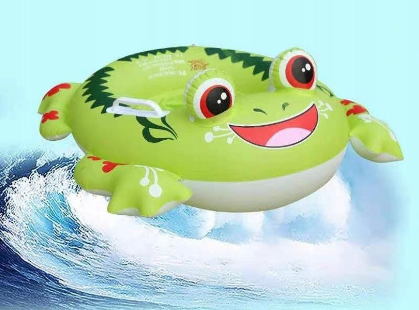 INFLATABLE WHEEL WITH SWIMMING SEAT MATTRESS WITH HANDLES FROG CHILDREN Length 63 cm