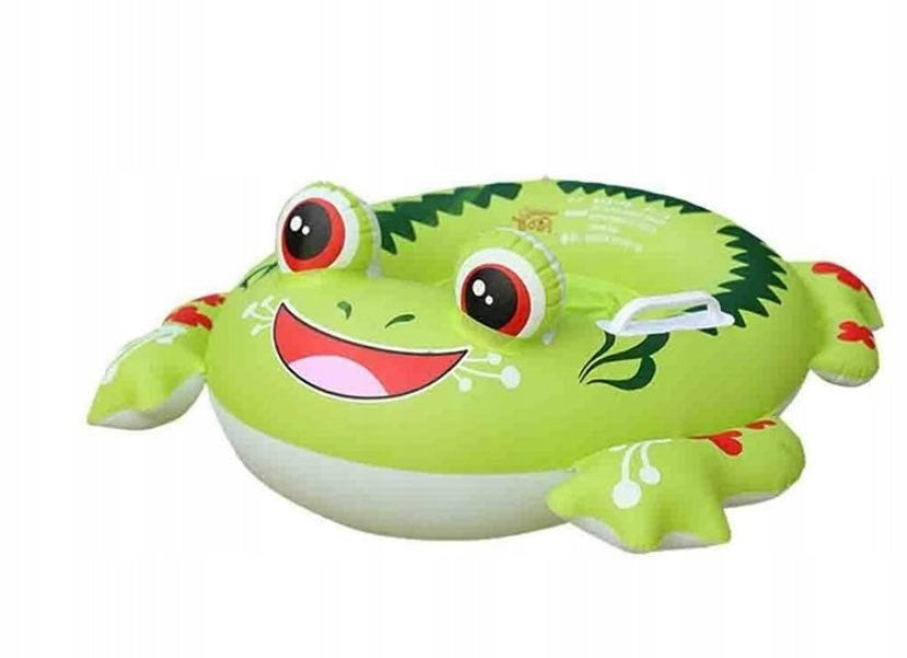INFLATABLE WHEEL WITH SWIMMING SEAT MATTRESS WITH HANDLES FROG CHILDREN Model żabka zielona
