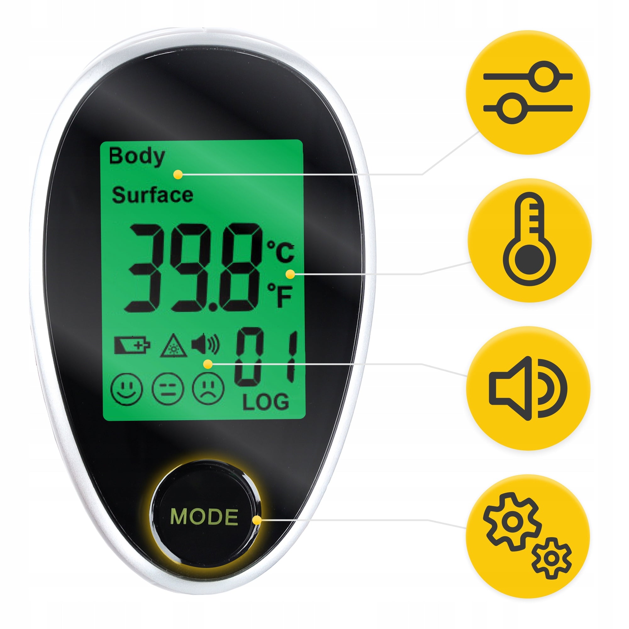 INFRARED NON-CONTACT ELECTRONIC THERMOMETER MEDICAL FEVER ALARM EAN (GTIN) 5905973402064