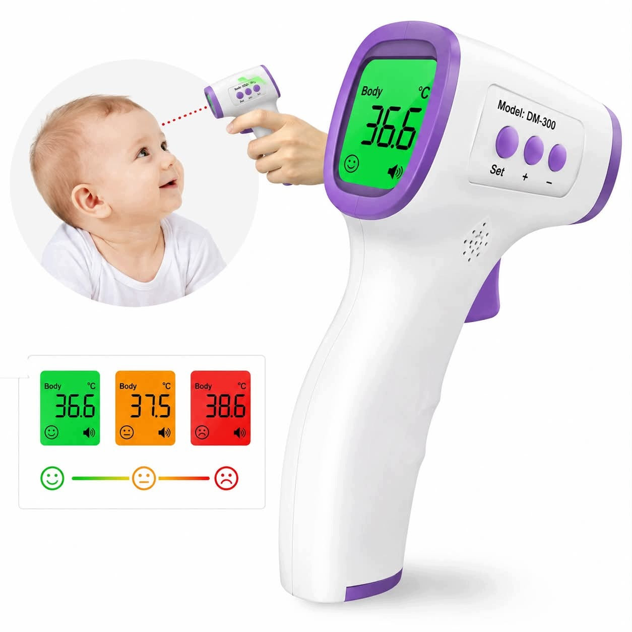 INFRARED NON-CONTACT THERMOMETER FOR CHILDREN LCD FAST 1 SECOND 3G Packaging status original