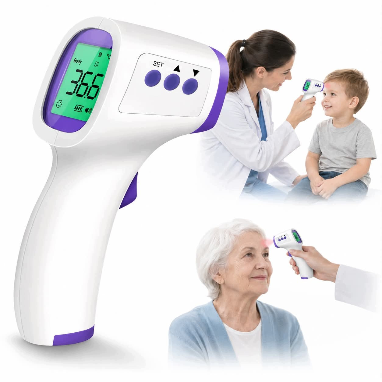 INFRARED NON-CONTACT THERMOMETER FOR CHILDREN LCD FAST 1 SECOND 3G
