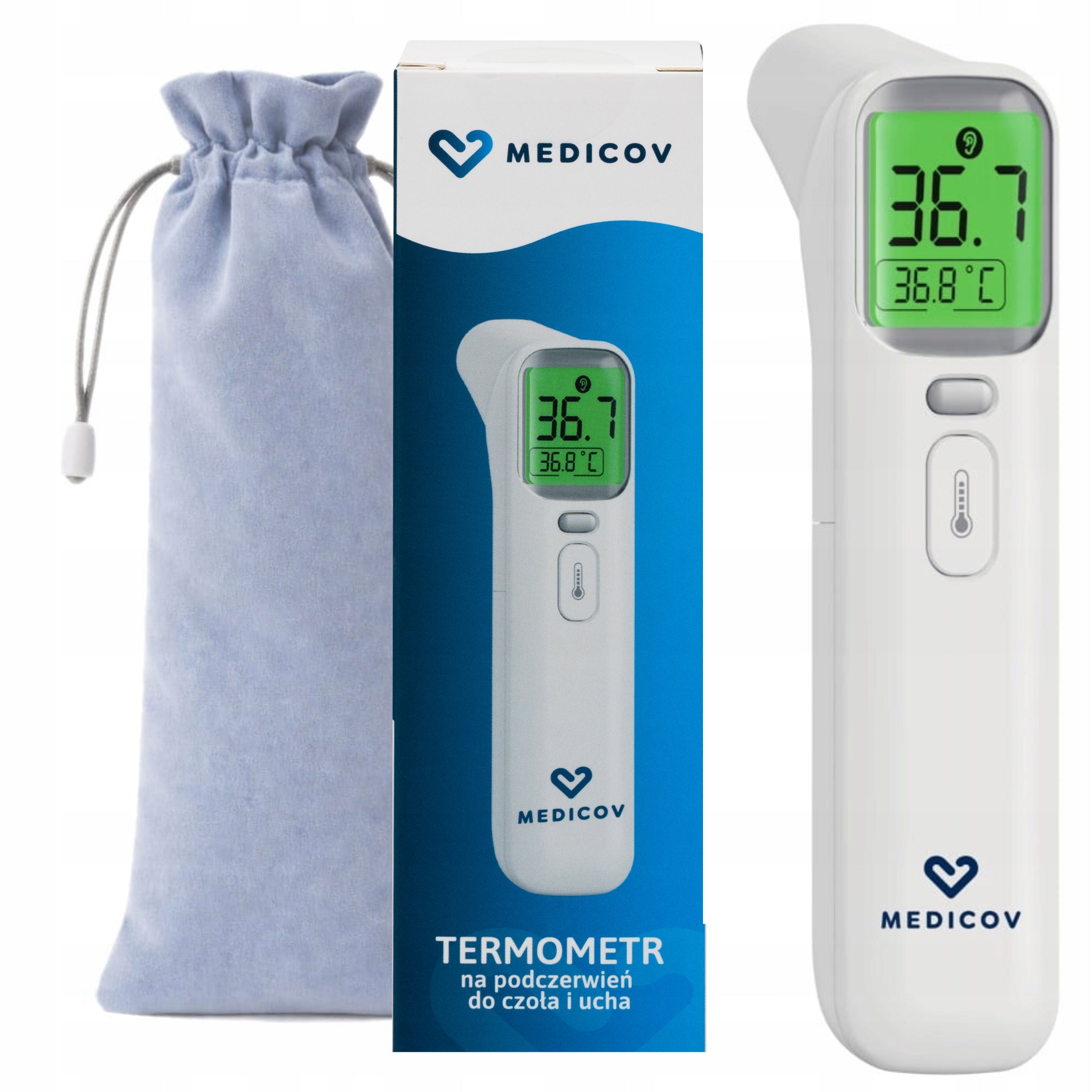 INFRARED THERMOMETER NON-CONTACT MEDICOV BLUETOOTH MEDICAL FOREHEAD EAR Packaging status original