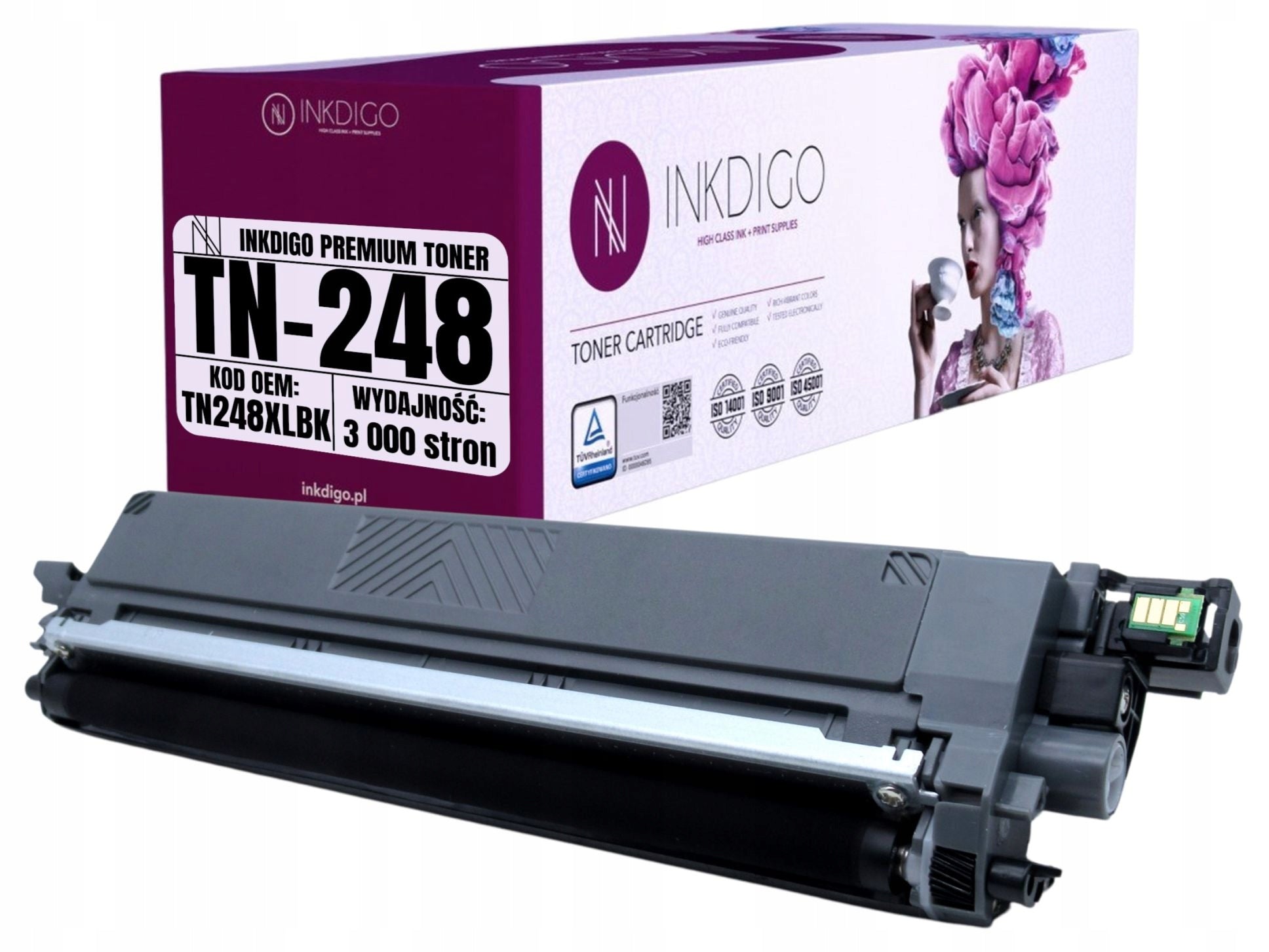 INKDIGO toner for BROTHER TN248XL 3K Black L3520 L3560 L3740 L3220 L3220