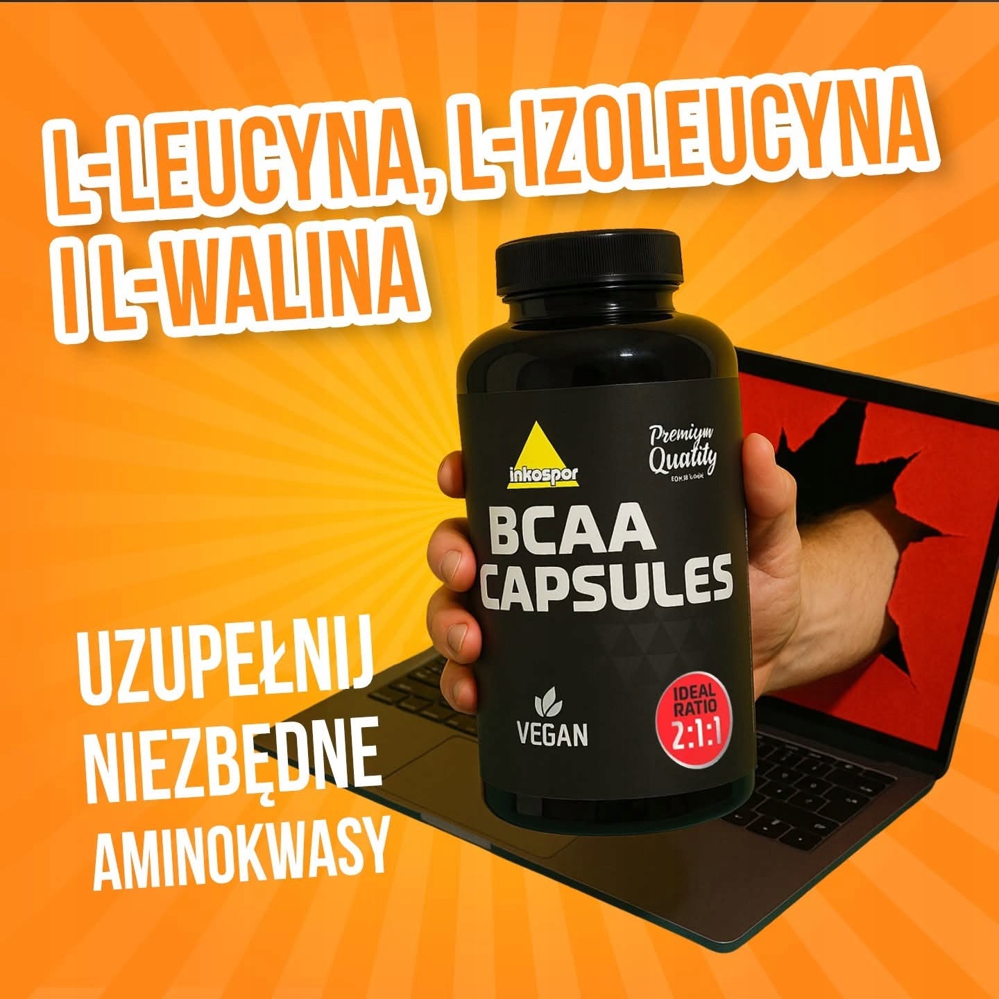 INKOSPOR BCAA 2:1:1 Caps 120 kaps. Packaging status original