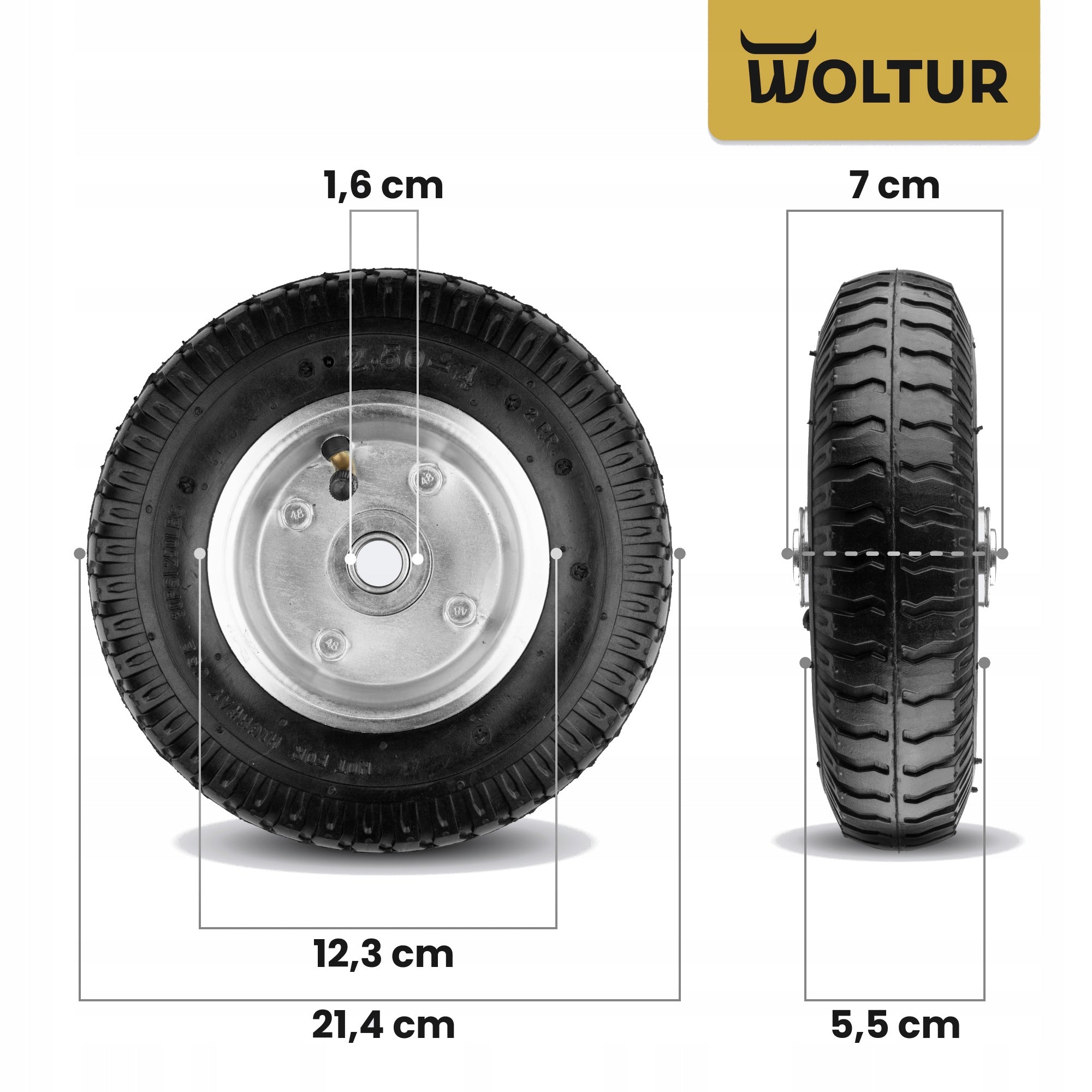 INNER TUBE WHEEL FOR WHEELBARROW 2.50-4 250-4 2504 FI 16 MM PUMPED Manufacturer code KoPn2504-16-01