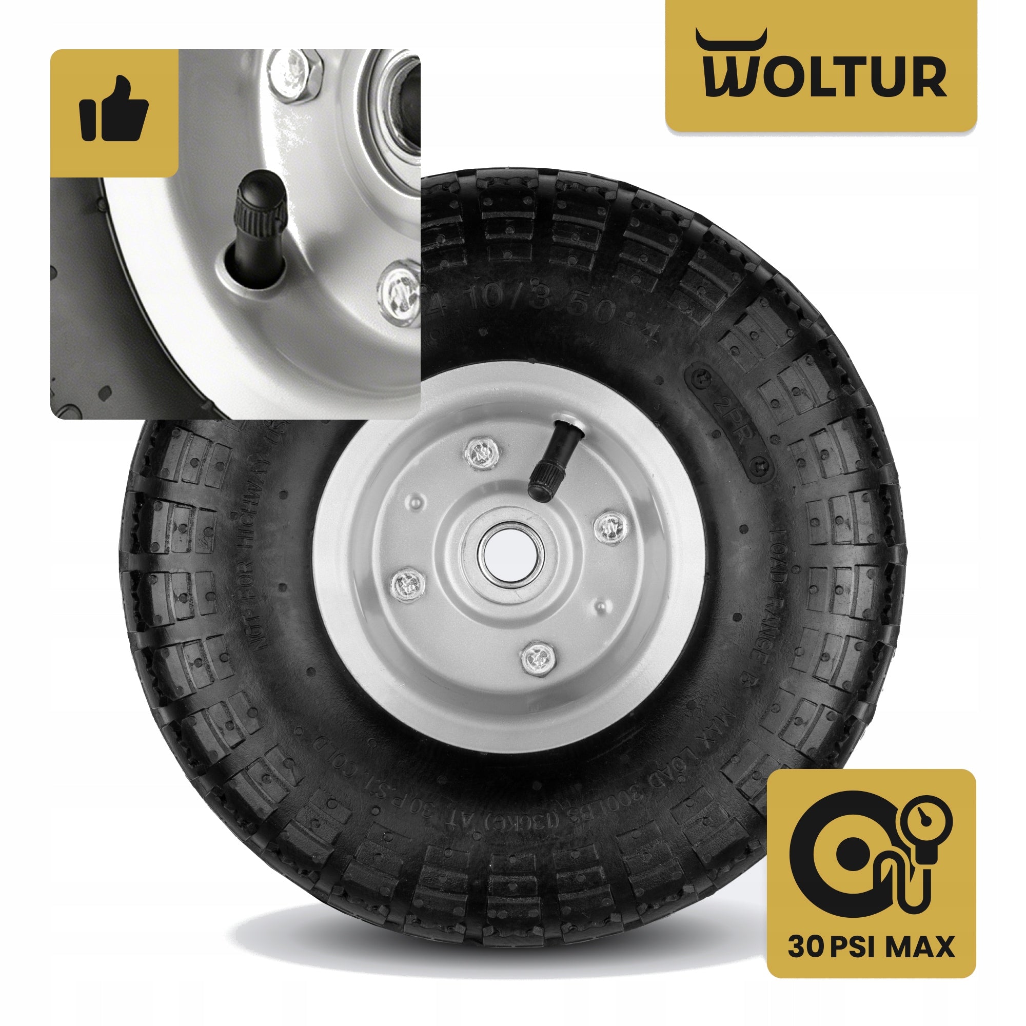 INNER TUBE WHEEL FOR WHEELBARROW TROLLEY 4.10/3.50-4 350-4 3504 FI 16 MM PUMPED Type wheel