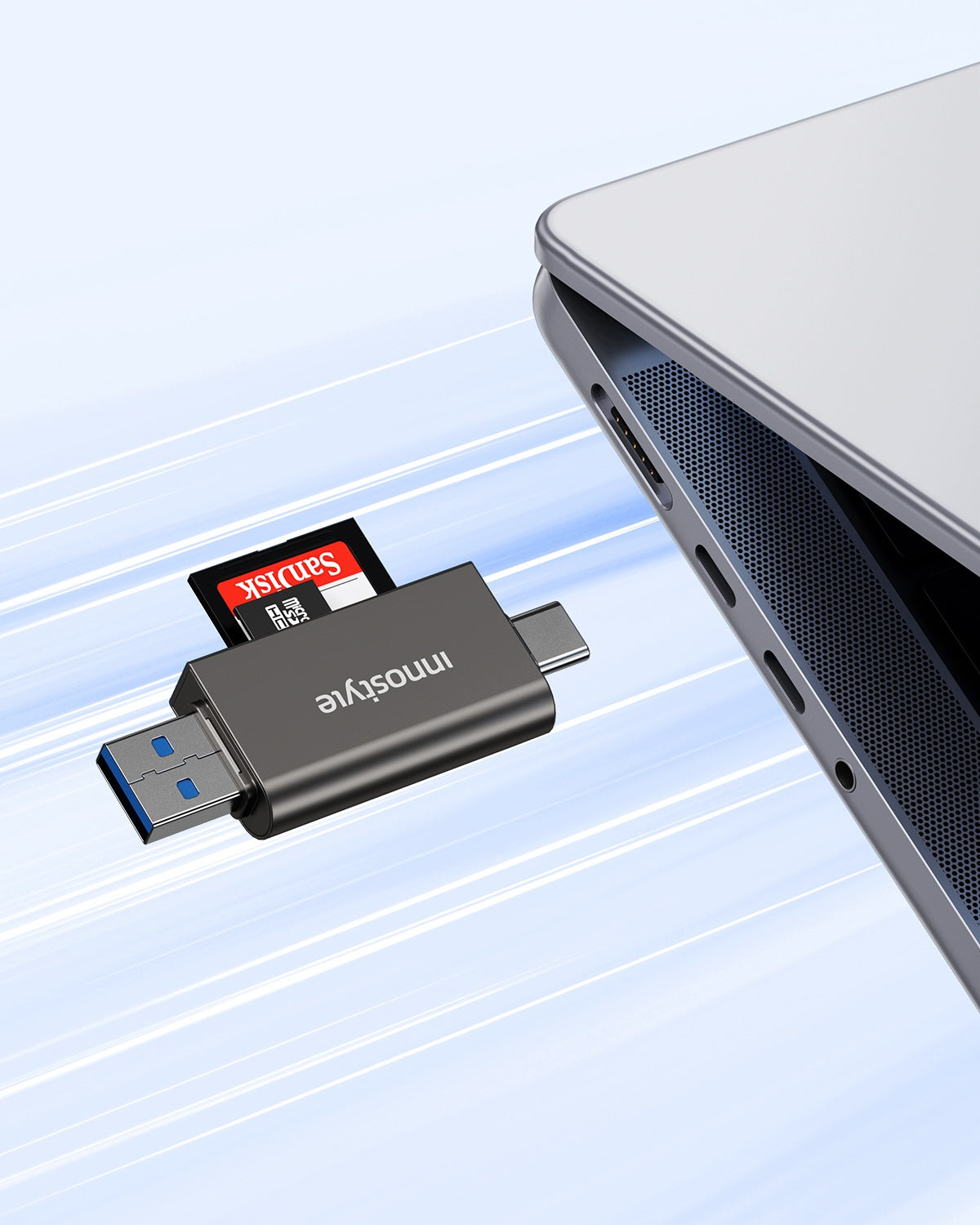 INNOSTYLE USB-C USB SD CARD READER FOR LAPTOP PHONE MICRO SD TF Packaging status original