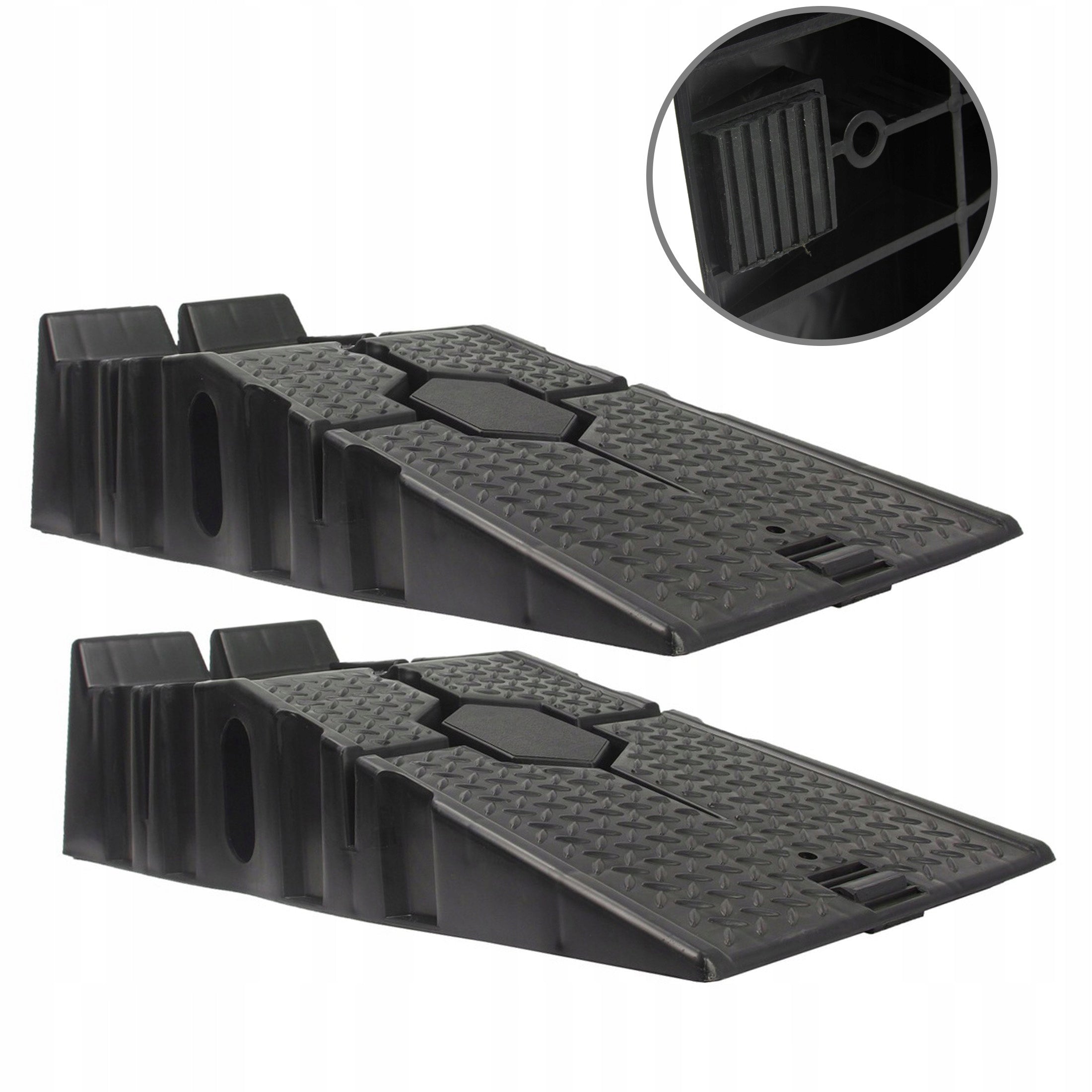 INRUN RAMPS PU CAR DRIVEWAYS FOR GARAGE 2PCS ANTI-SLIP RUBBER