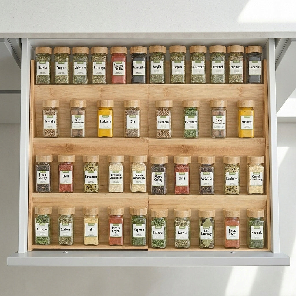 INSERT FOR DRAWER FOR JARS WITH SPICES SLIDING BAMBOO WELLHAUS Packaging status original