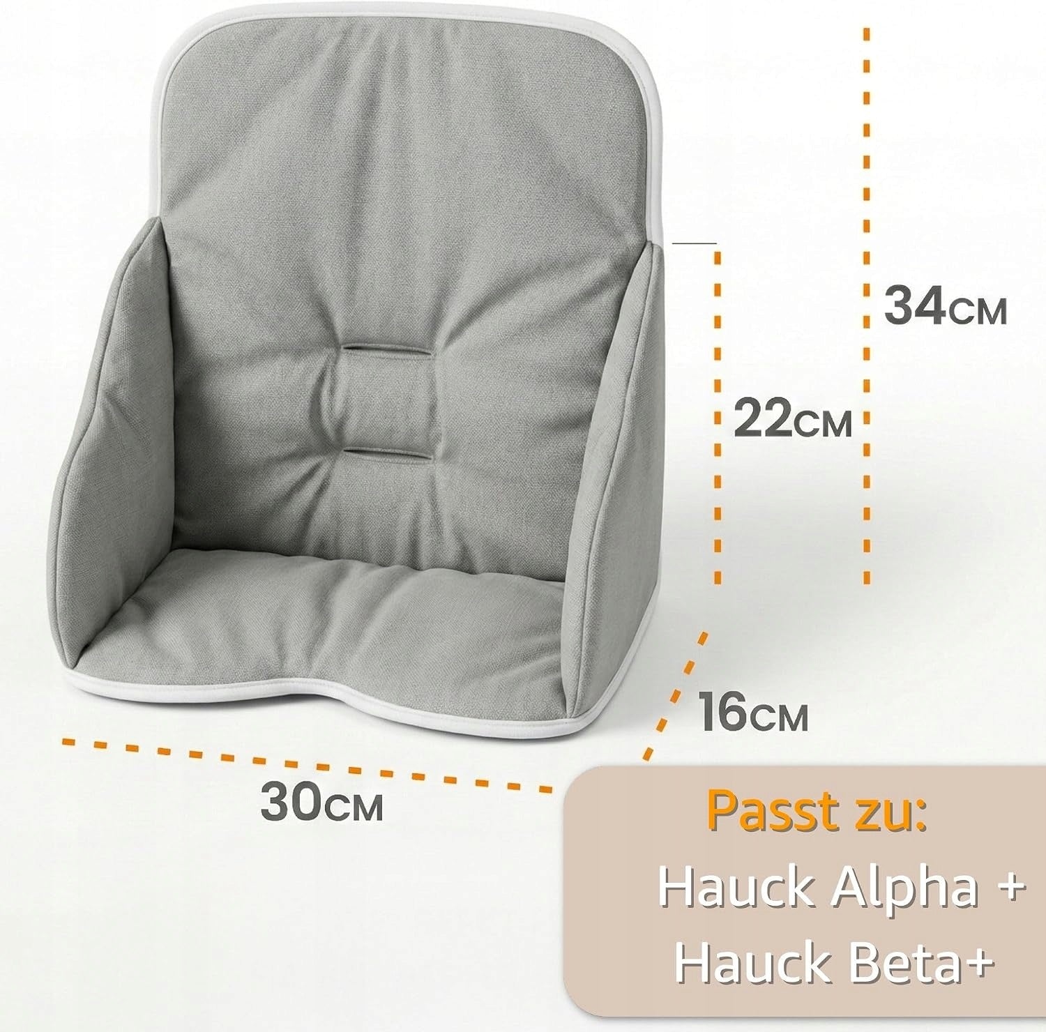 INSERT FOR HIGH CHAIR POLYESTER NON-SLIP 35 30 17 CM Color shades of brown and beige