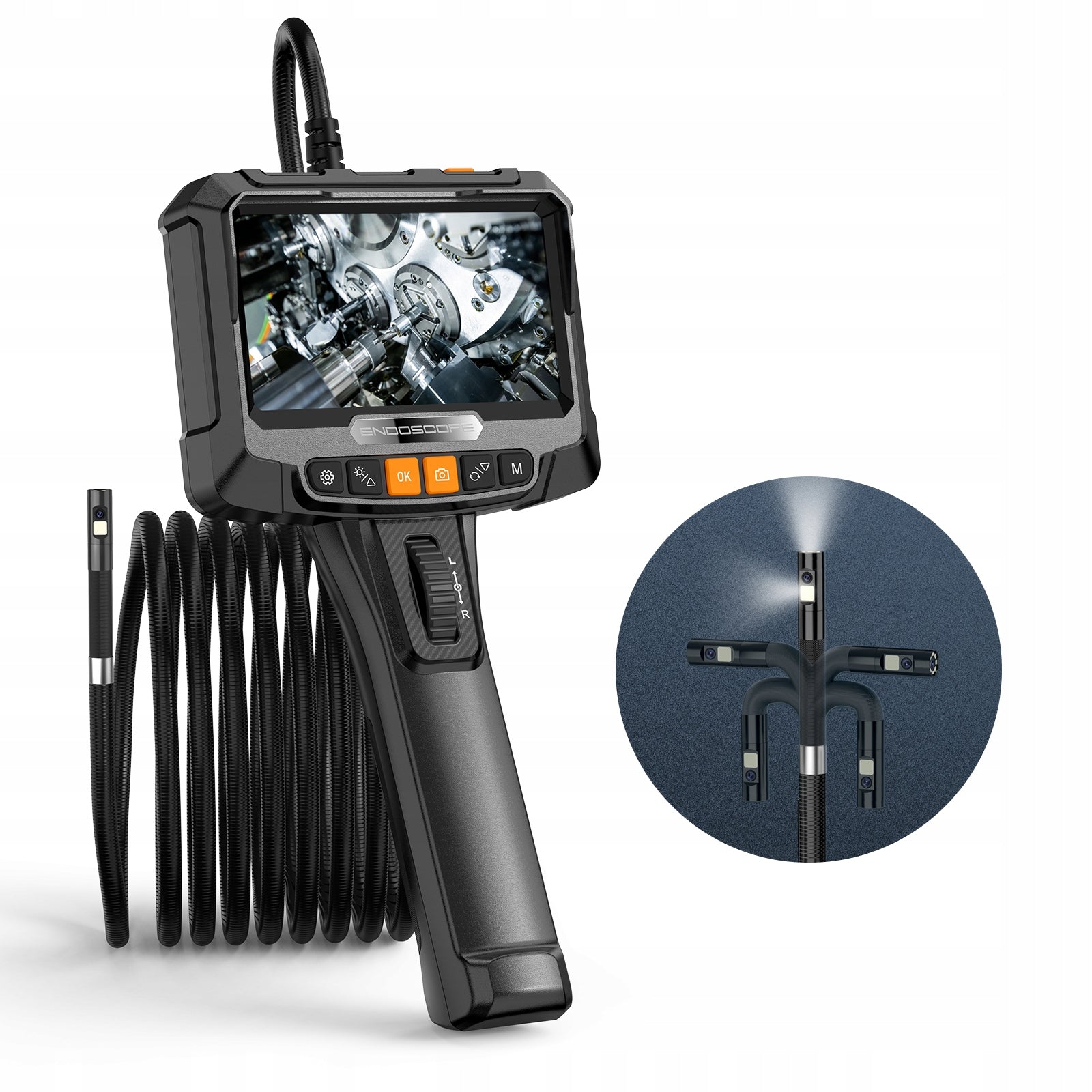 INSPECTION CAMERA ENDOSCOPE DUO MOVABLE HEAD 360° 1.5m 4LED 32GB SD IP67 Brand Benetech