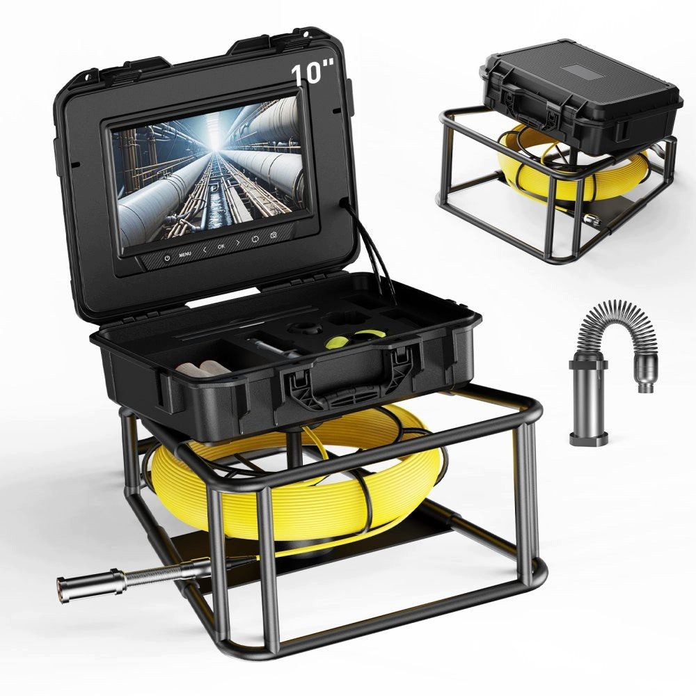 INSPECTION CAMERA ENDOSCOPE FOR PIPES 23mm SCREEN 10" HD 50m 32GB SD IP67 8 LED Manufacturer code G100