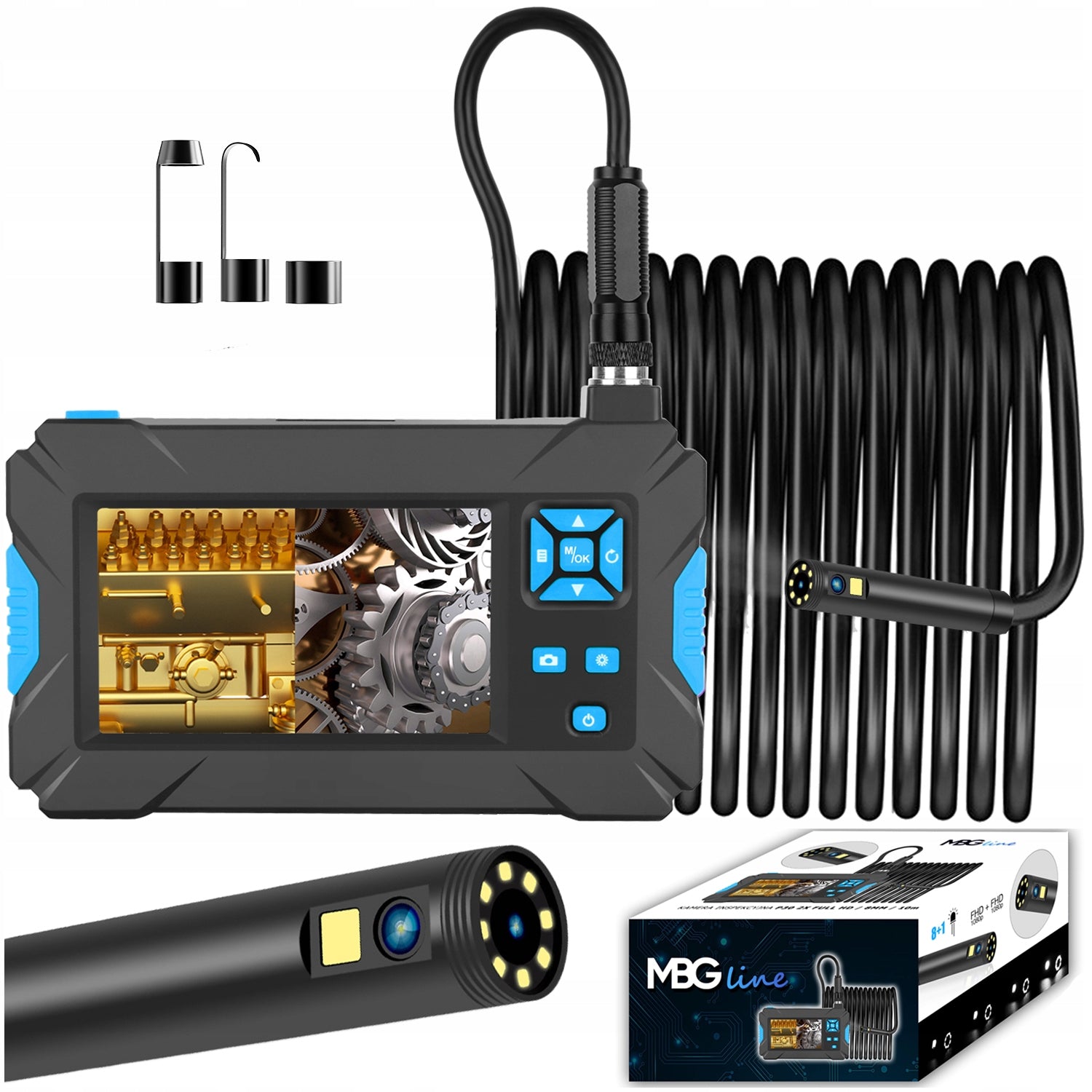 INSPECTION Camera DUO ENDOSCOP Two Cameras 10M FULL HD 8mm for SILINIKA PIPES