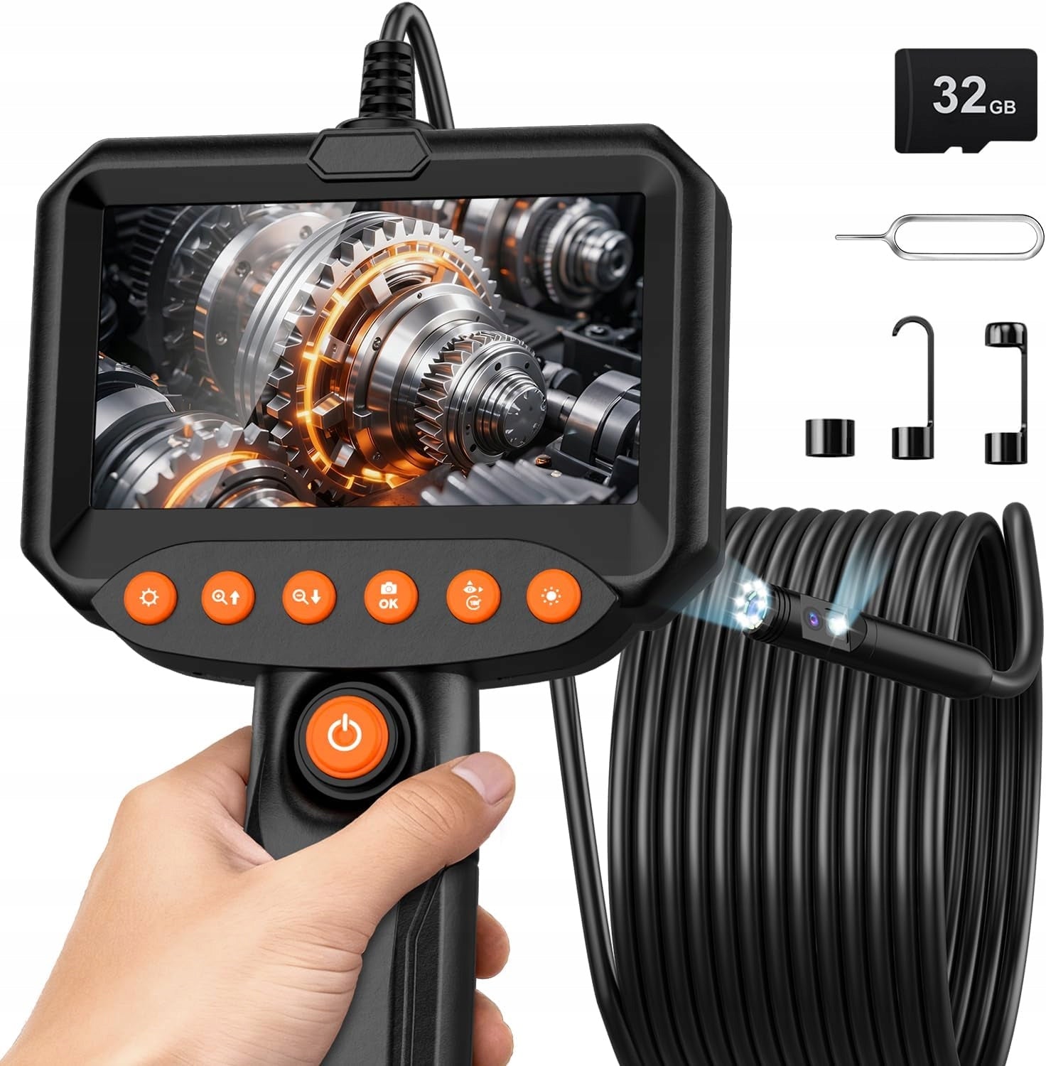 INSPECTION Camera DUO ENDOSCOPE TWO CAMERAS 5M 8LED 2x Full HD Photography