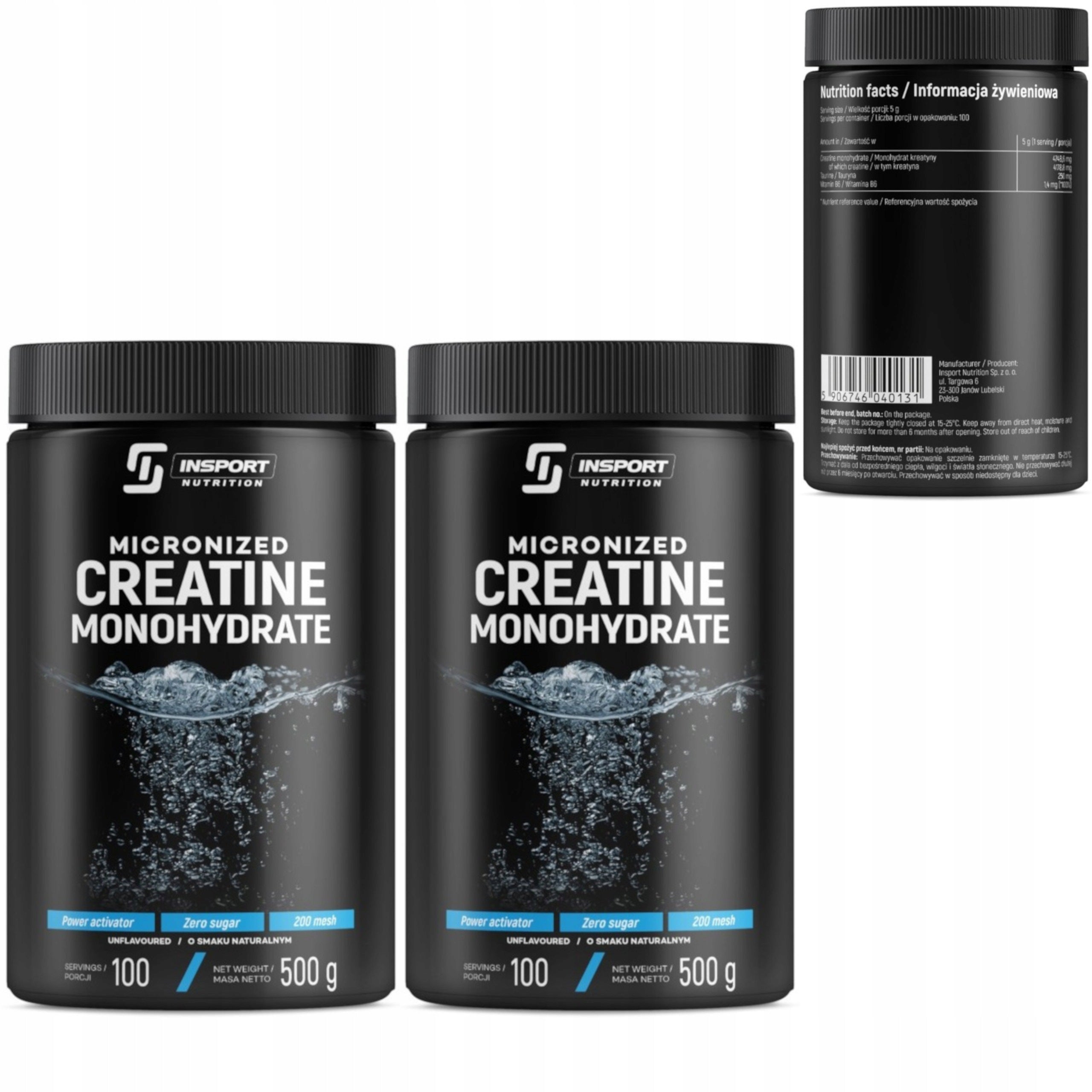 INSPORT CREATINE MONOHYDRATE 1000 g ENERGY STRENGTH REGENERATION BRAIN MEMORY