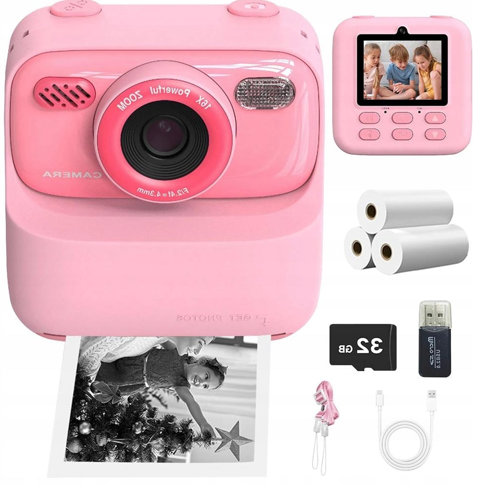 INSTANT CAMERA FOR CHILDREN 1200MAH BATTERY 6 THOUSAND PHOTOS GIFT Brand Bedee