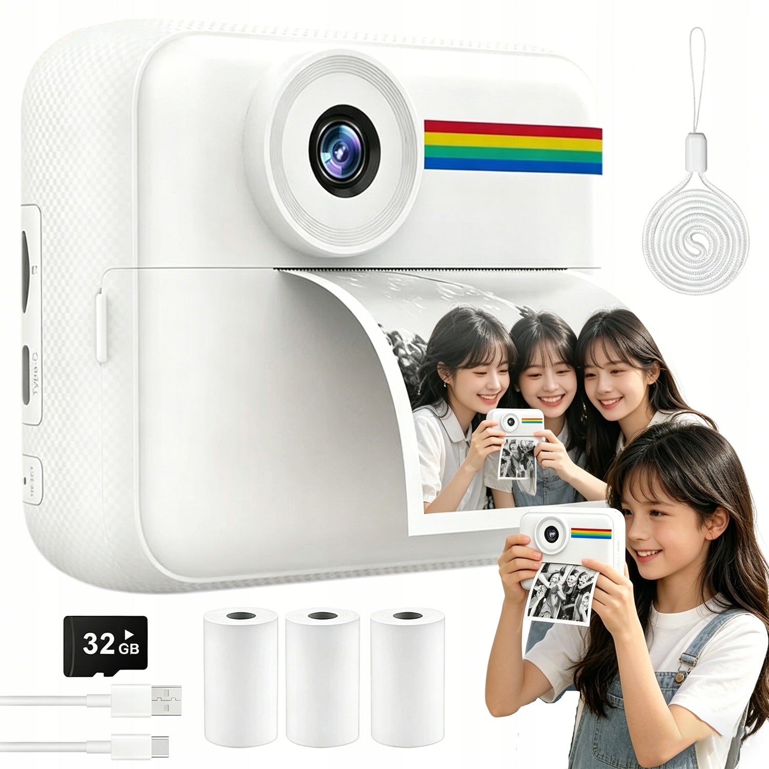 INSTANT CAMERA FOR CHILDREN 48MP 1080P SCREEN 2.4 32G HIGH QUALITY
