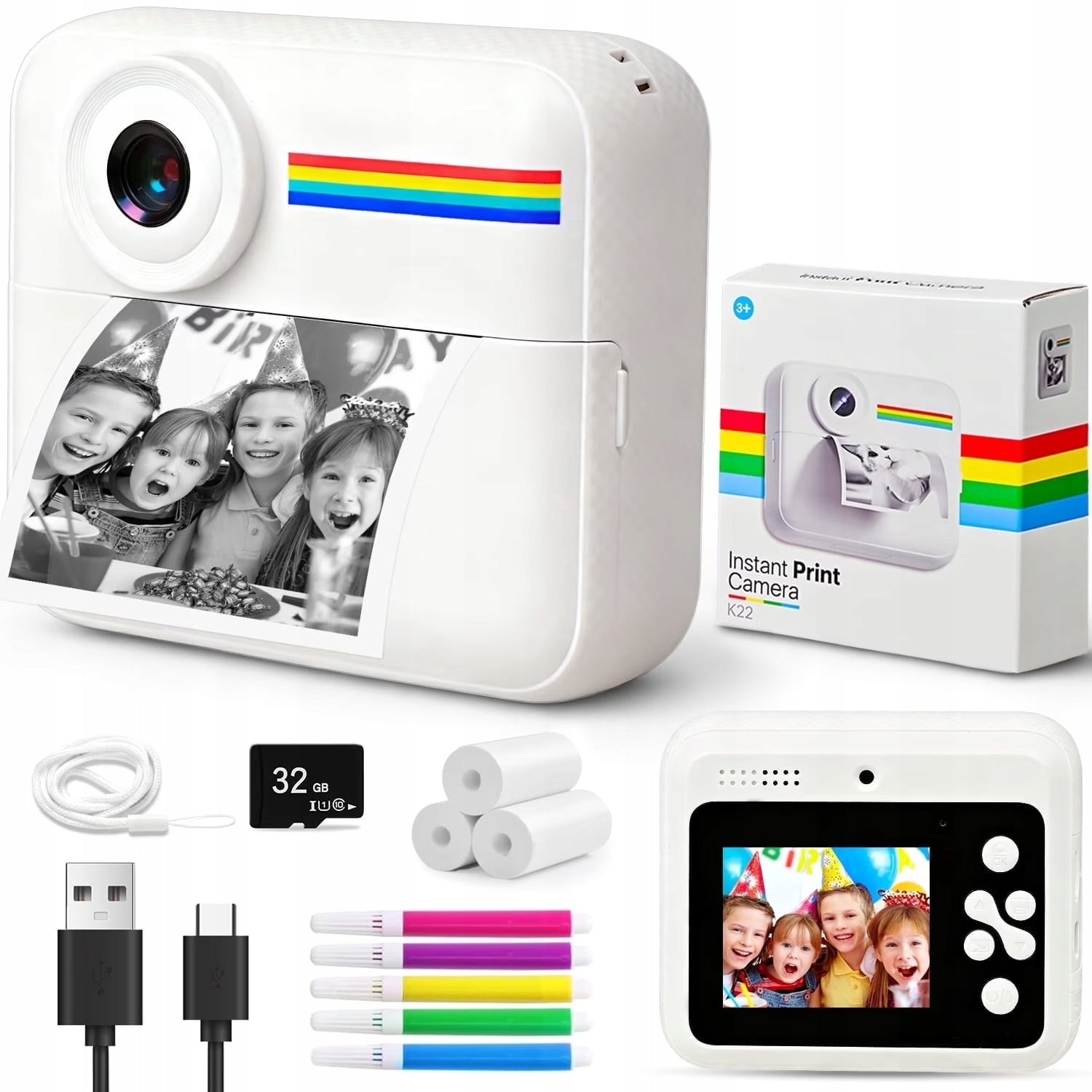 INSTANT CAMERA FOR CHILDREN INSTANT PHOTO PRINT 48MP
