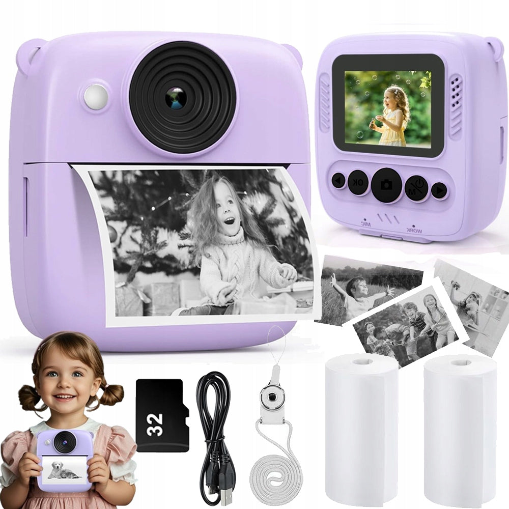 INSTANT CAMERA FOR CHILDREN INSTANT PRINTER 48MP 16X 32GB