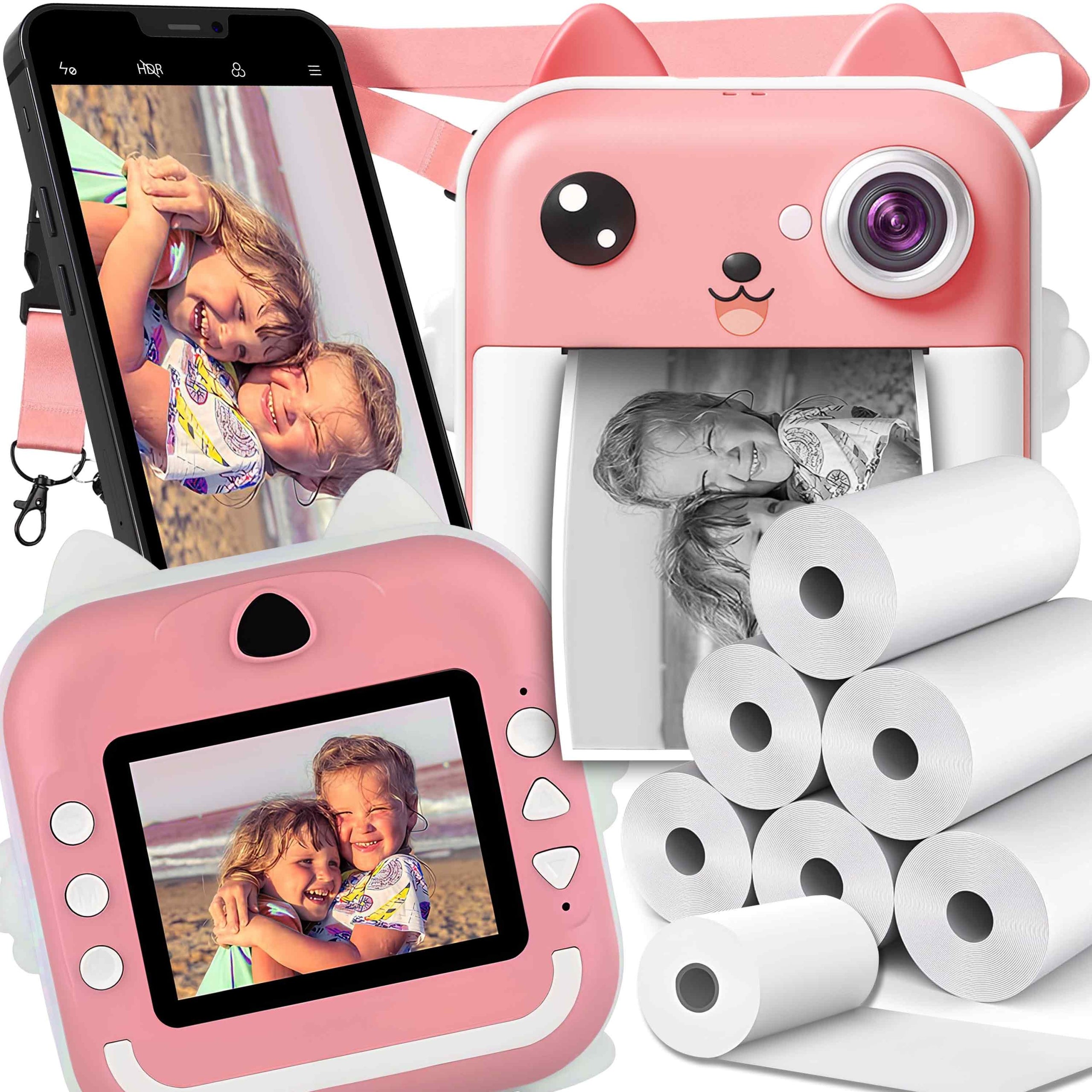 INSTANT CAMERA FOR CHILDREN MINI THERMAL PRINTER KITTY + 6 ROLLS