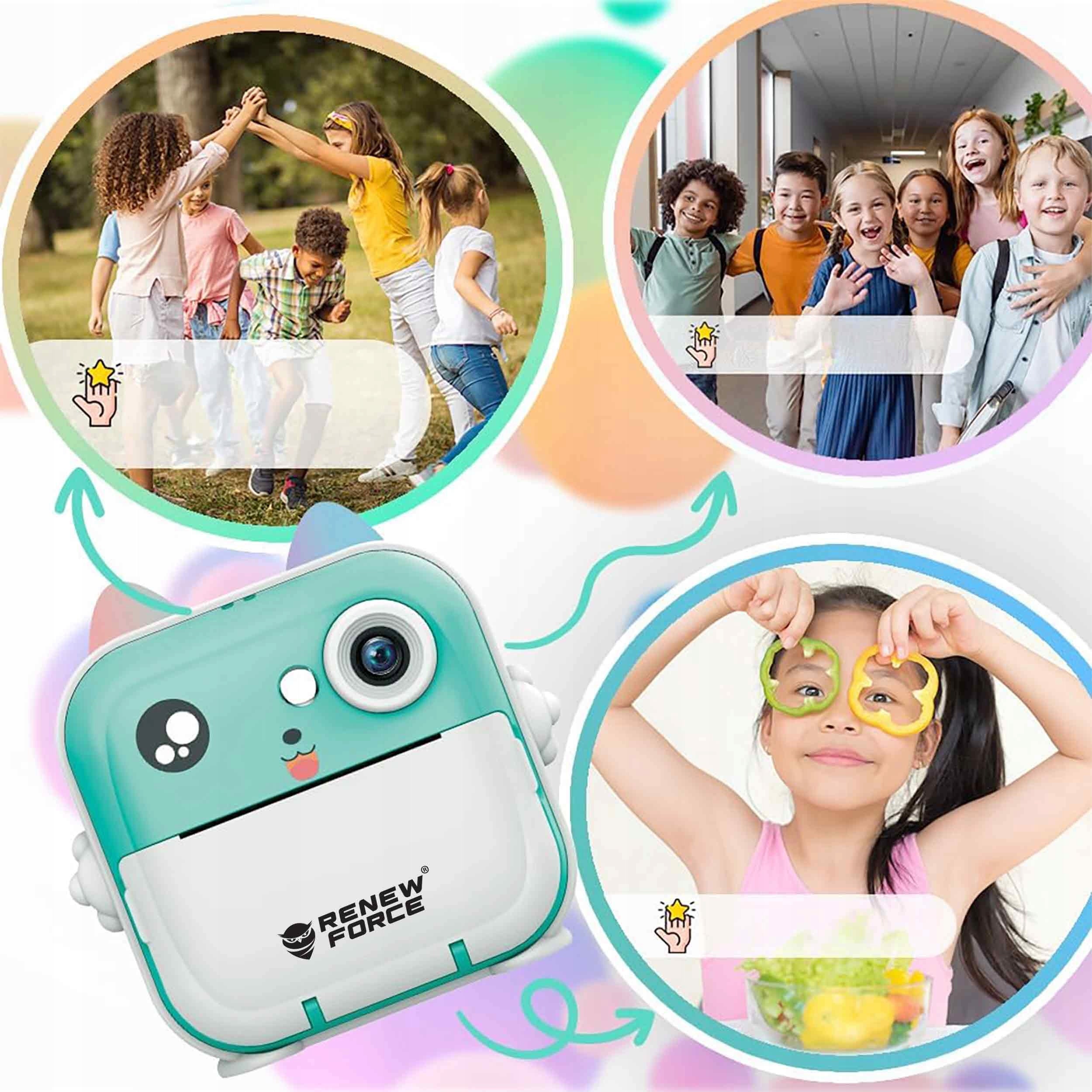 INSTANT CAMERA FOR CHILDREN MINI THERMAL PRINTER WITH GAMES + 6 ROLLS Packaging status original