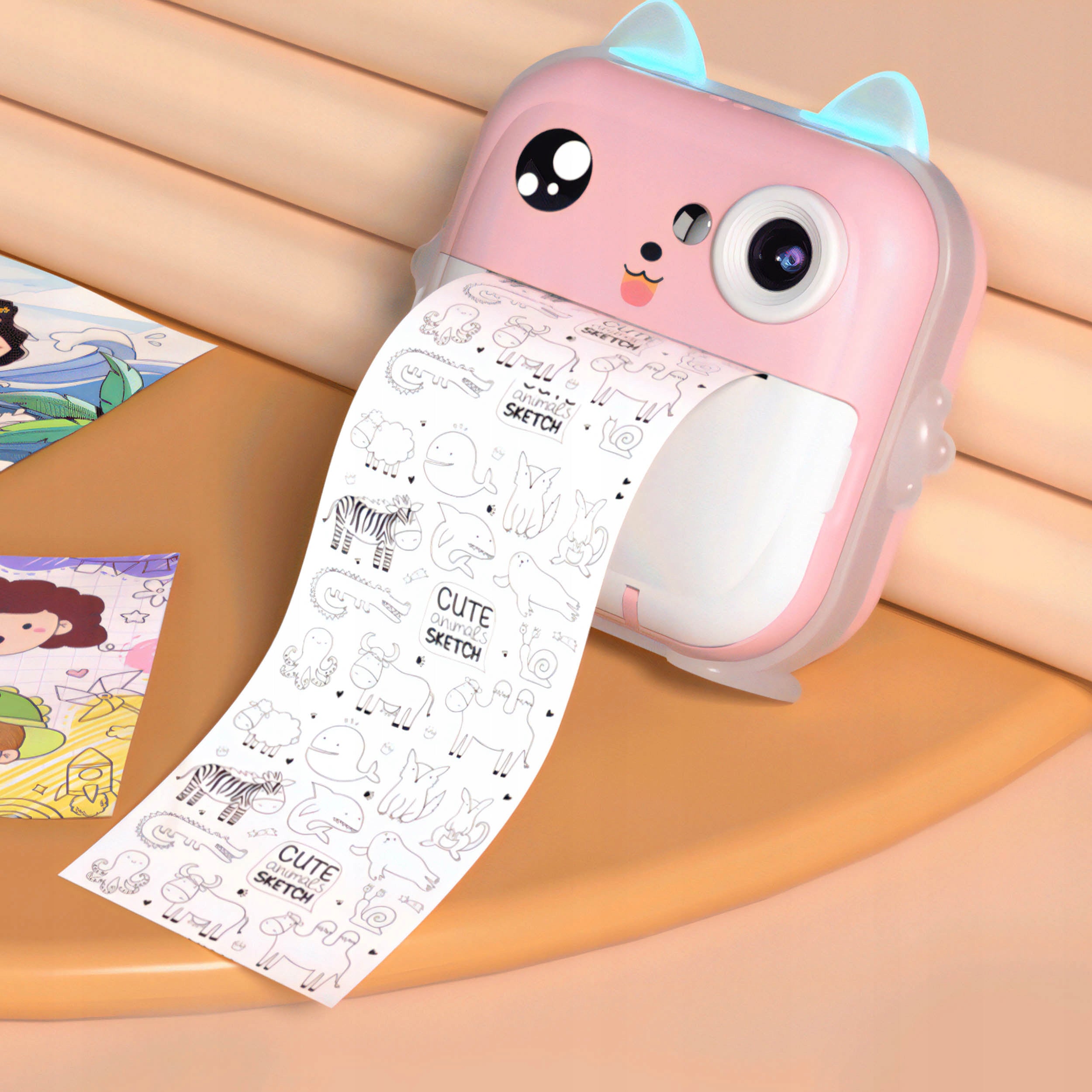 INSTANT CAMERA FOR CHILDREN MINI THERMAL ZOOM PRINTER + 23 ROLLS Brand Renew Force