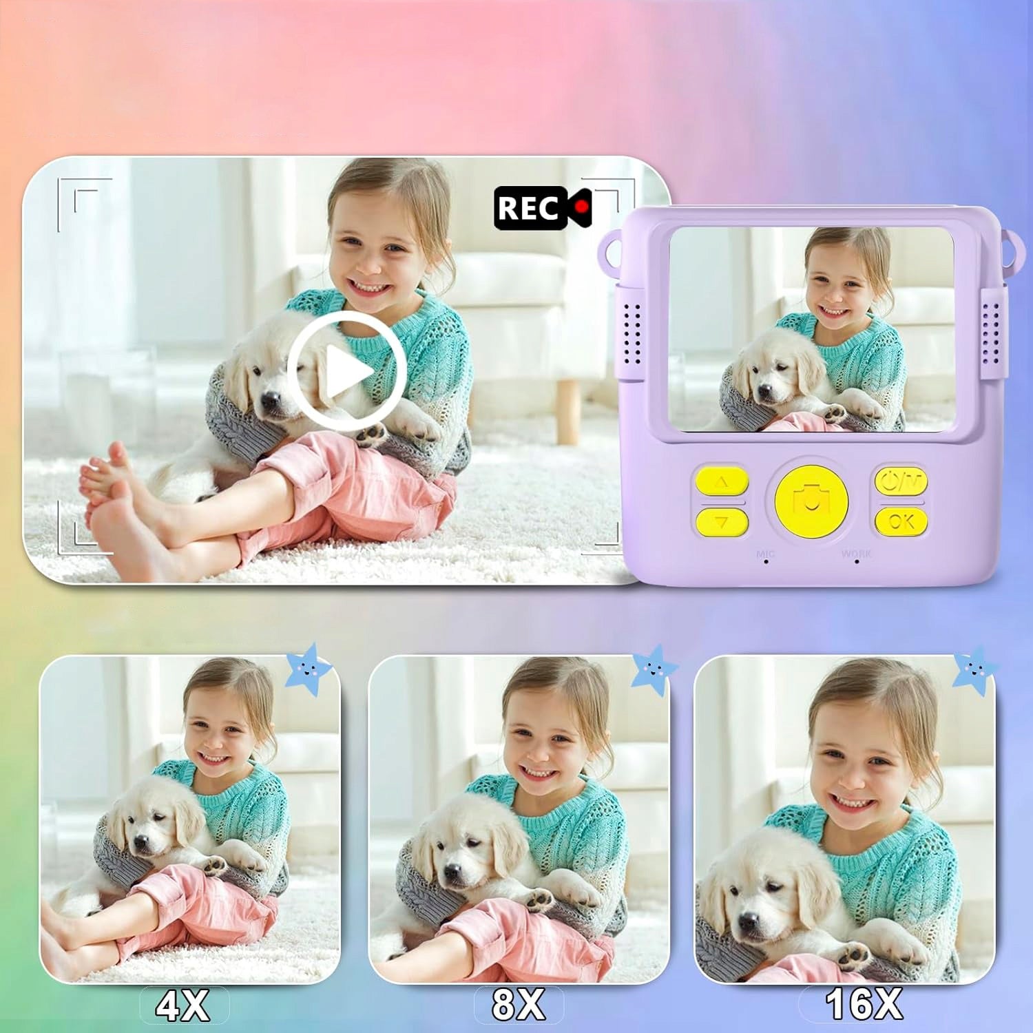 INSTANT CAMERA FOR CHILDREN PRINT MINI PRINTER + 3 ROLLS + STICKERS Brand no brand