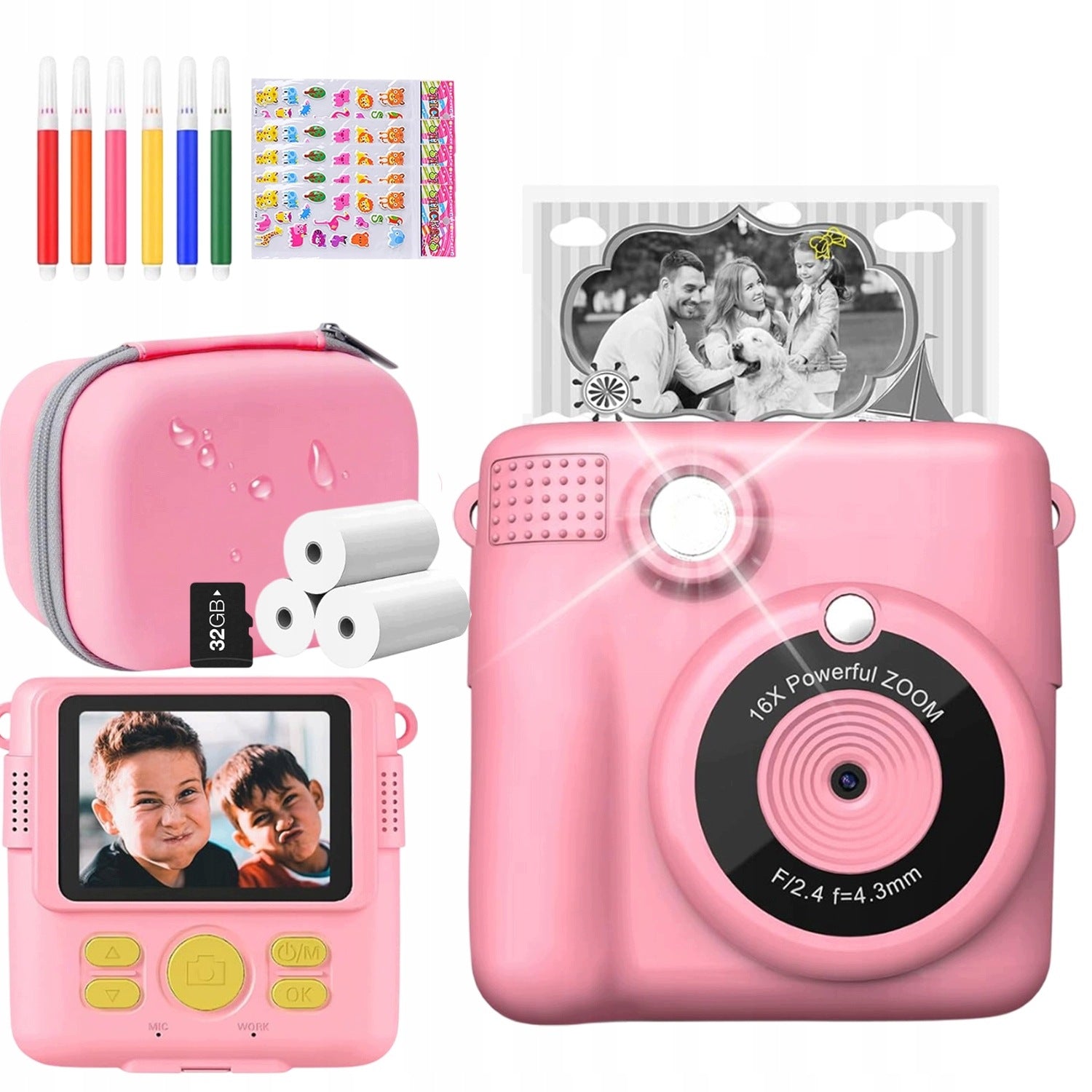 INSTANT CAMERA FOR CHILDREN WITH THERMAL PRINTER AND ACCESSORIES Brand no brand
