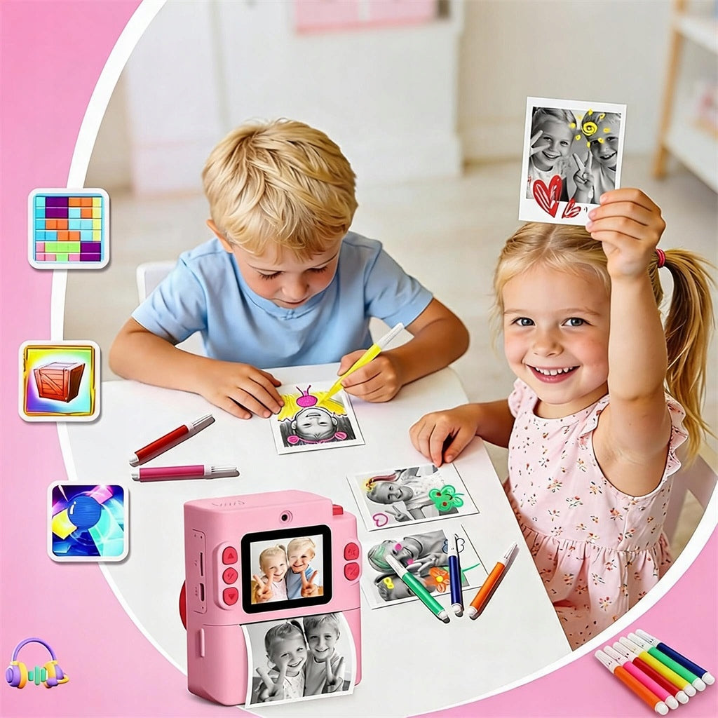 INSTANT CAMERA FOR KIDS, DIGITAL CAMERA WITH LED LIGHT, 16X ZOOM, 1080P Model APARAT NATYCHMIASTOWY