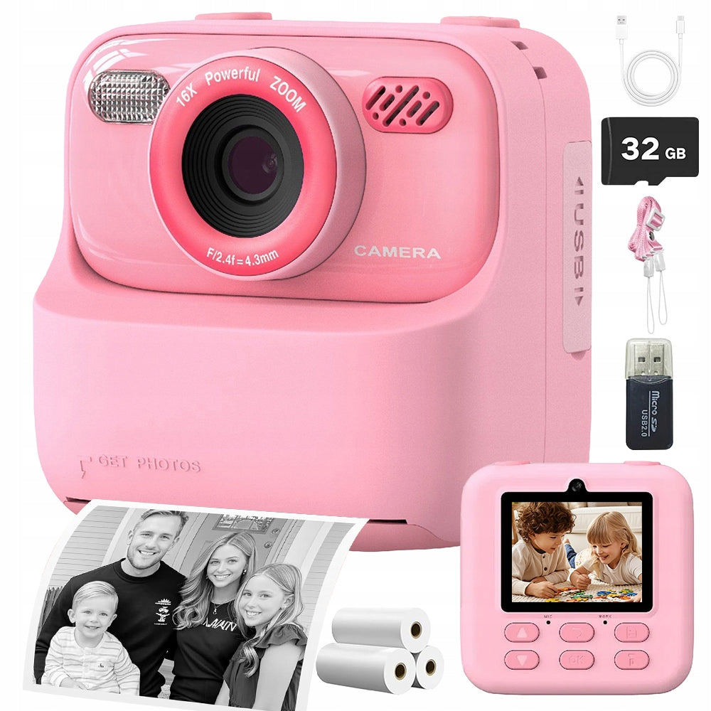 INSTANT CAMERA THERMAL PRINTER WITH 32GB 1200MAH CARDS