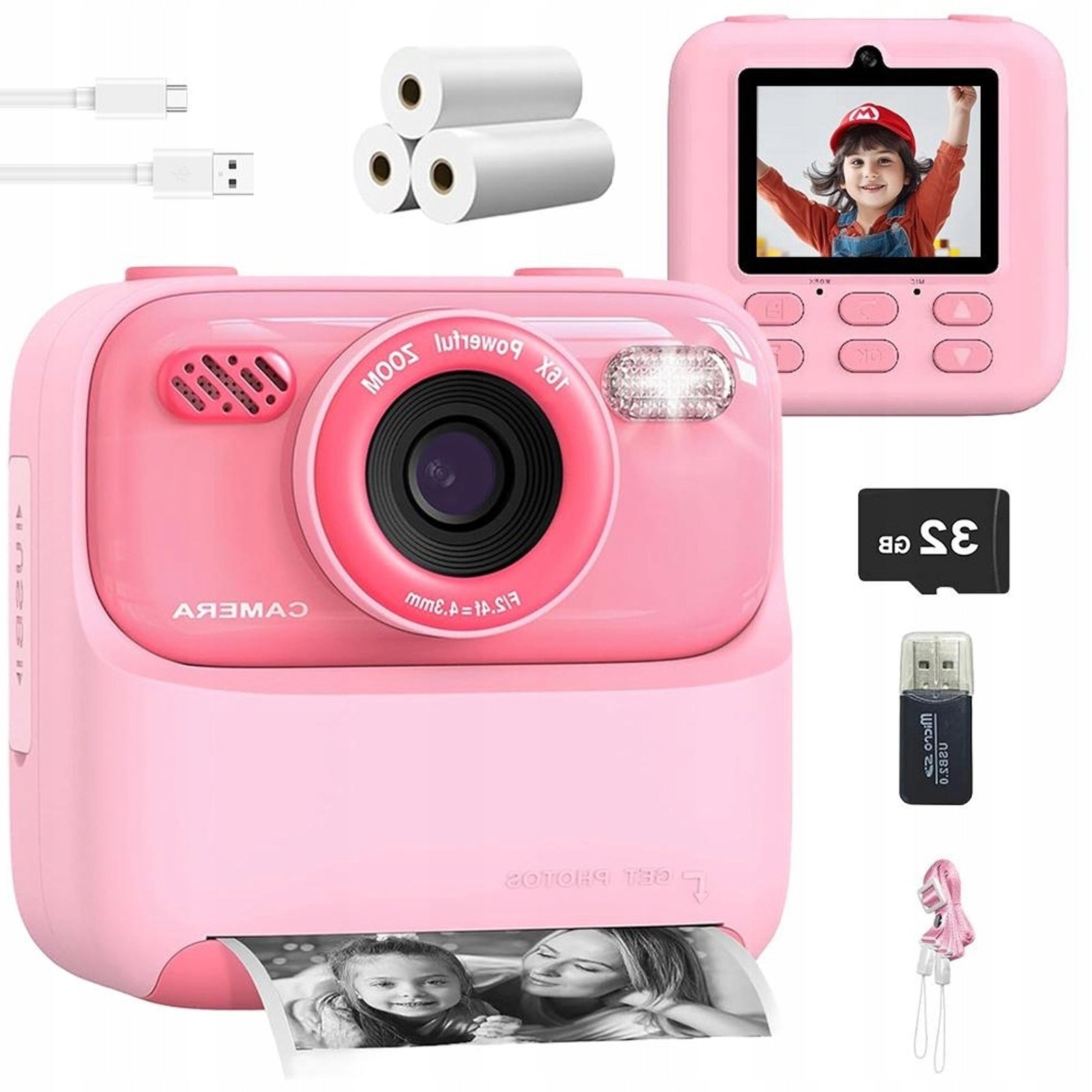 INSTANT CAMERA WITH USB CHARGING 3 PRINT MODES PERFECT FOR GIFT