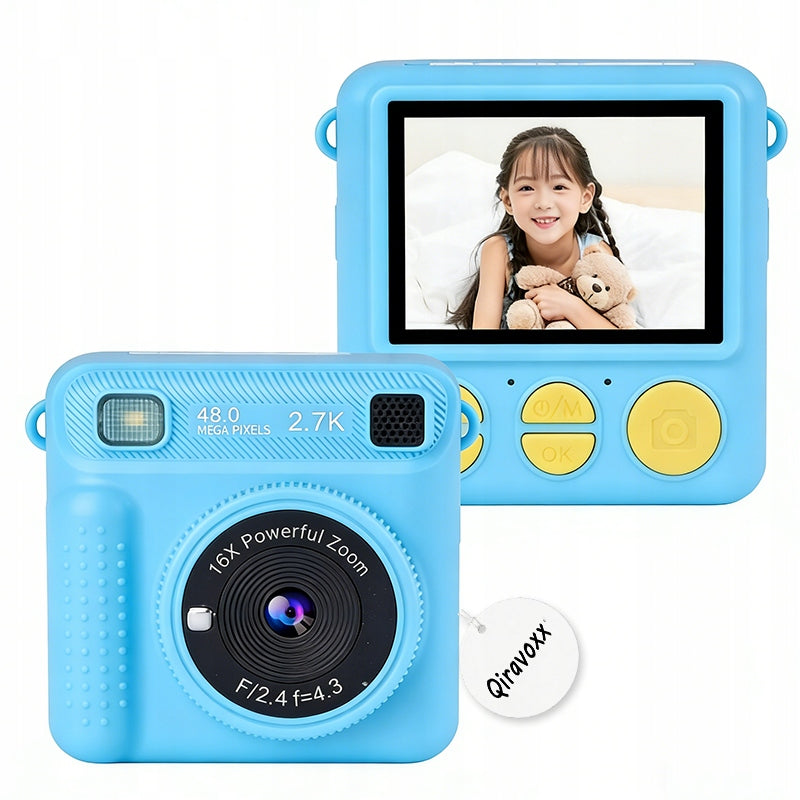 INSTANT DIGITAL CAMERA FOR CHILDREN WITH PRINTER + 32GB CARD + 8 ROLLS Manufacturer code Qiravoxx0252