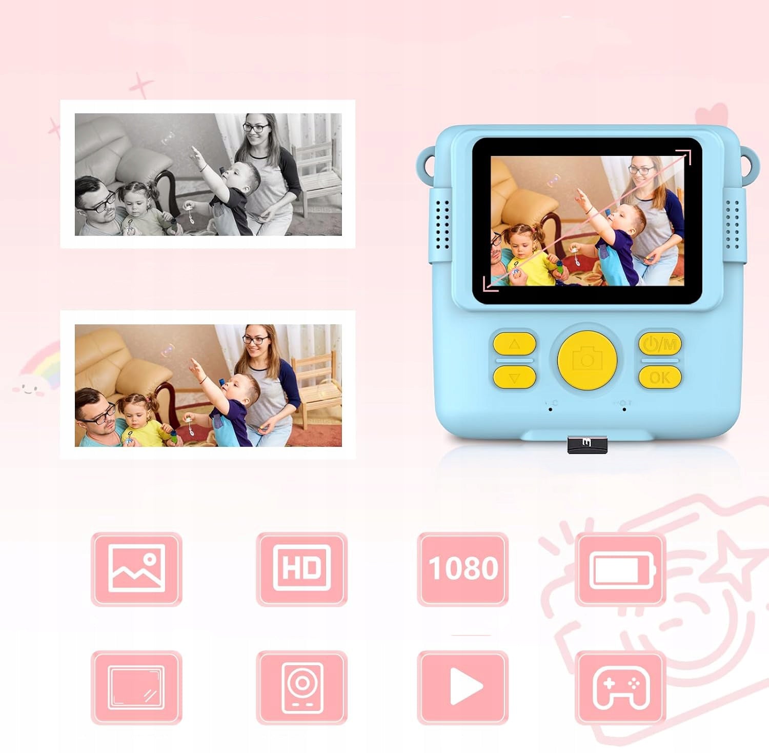 INSTANT DIGITAL CAMERA PRINTER FOR KIDS + CARTRIDGES Packaging status original