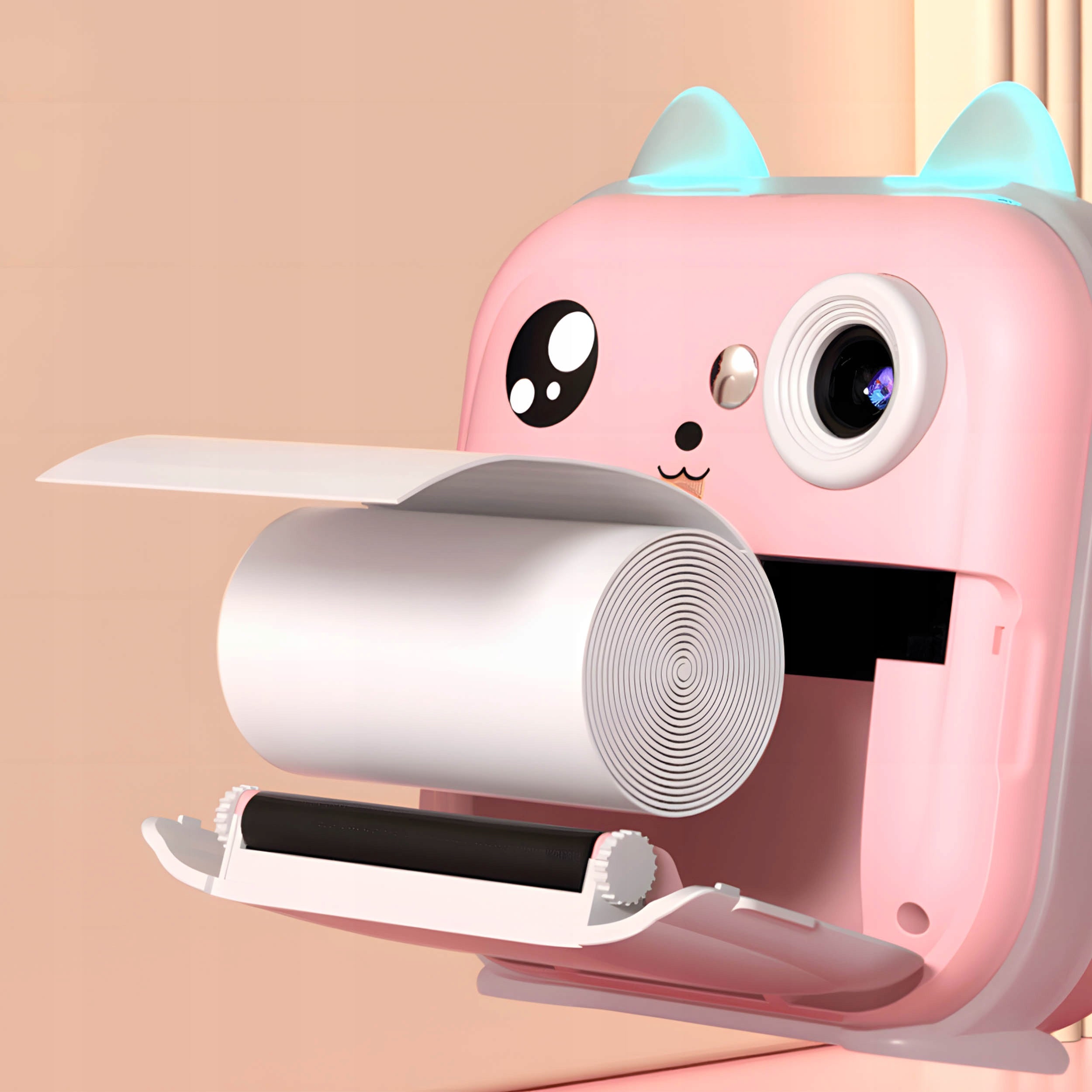 INSTANT DIGITAL CAMERA WITH PRINTER FOR CHILDREN GAMES PINK + 3 ROLLS Manufacturer code MINI APARAT DLA DZIECI Z DRUKARĄ TERMICZNĄ 2