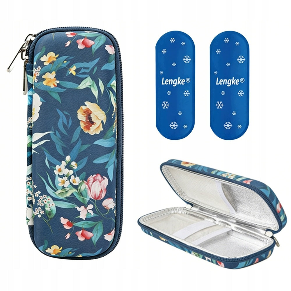 INSULATED COOLING BAG FOR INSULIN | THERMAL COVER WITH 2 INSERTS