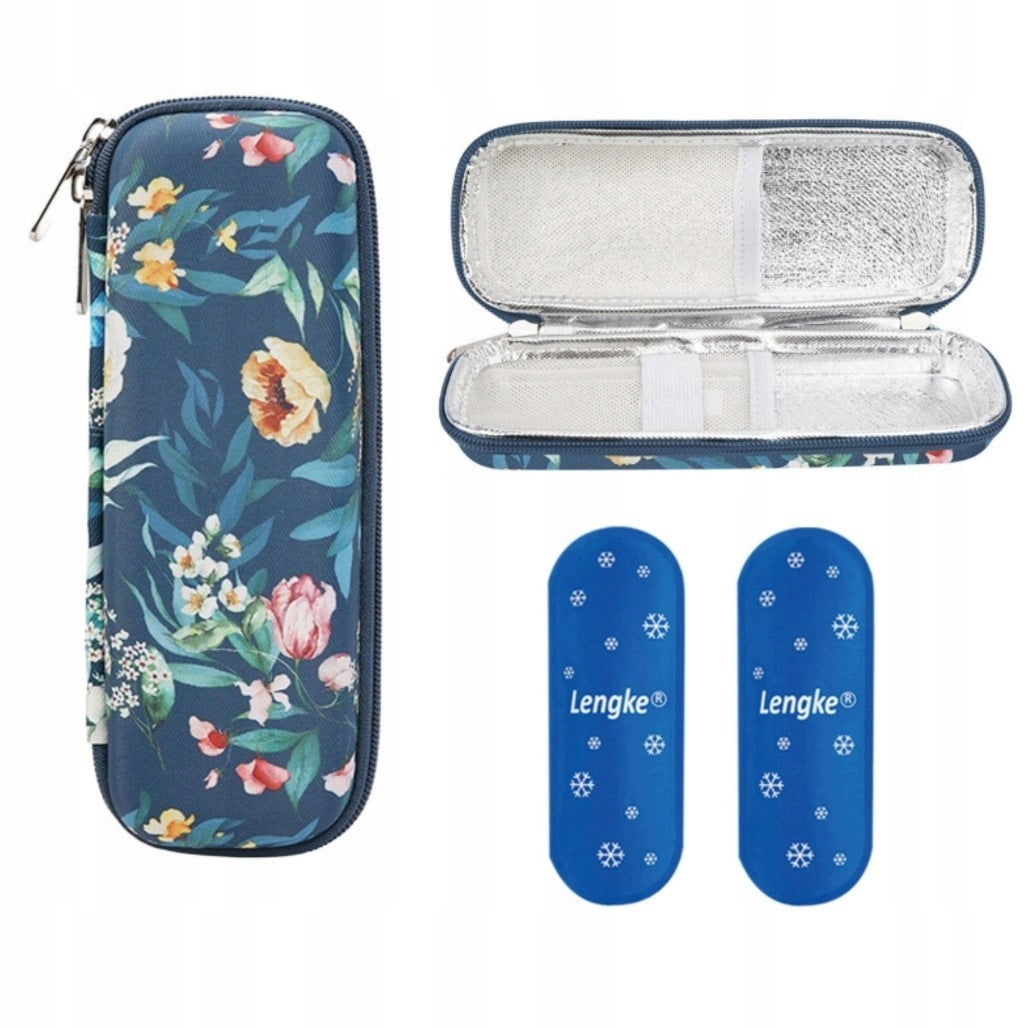 INSULATED INSULIN COOLING BAG WITH 2 CARTRIDGES THERMAL COVER