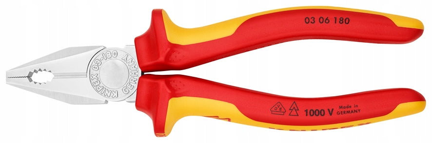 INSULATED UNIVERSAL PLIERS VDE 180MM 03 06 180 KNIPEX Brand Knipex