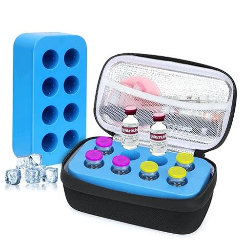 INSULIN CASE COOLING VIAL ORGANIZER 8 COMPARTMENTS TRAVEL HOME