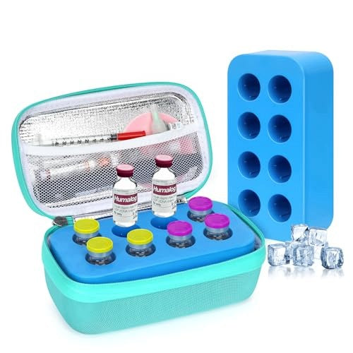 INSULIN COOLING BAG ORGANIZER PEPTIDES GREEN 8 COMPARTMENTS Medical device no
