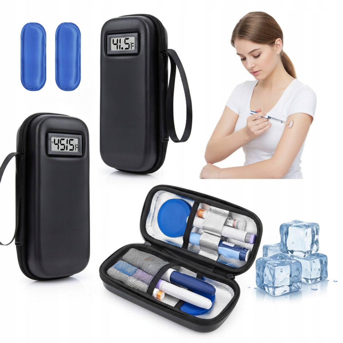INSULIN COOLING BAG THERMAL CASE 2 TRAVEL CARTRIDGES FOR DIABETICS