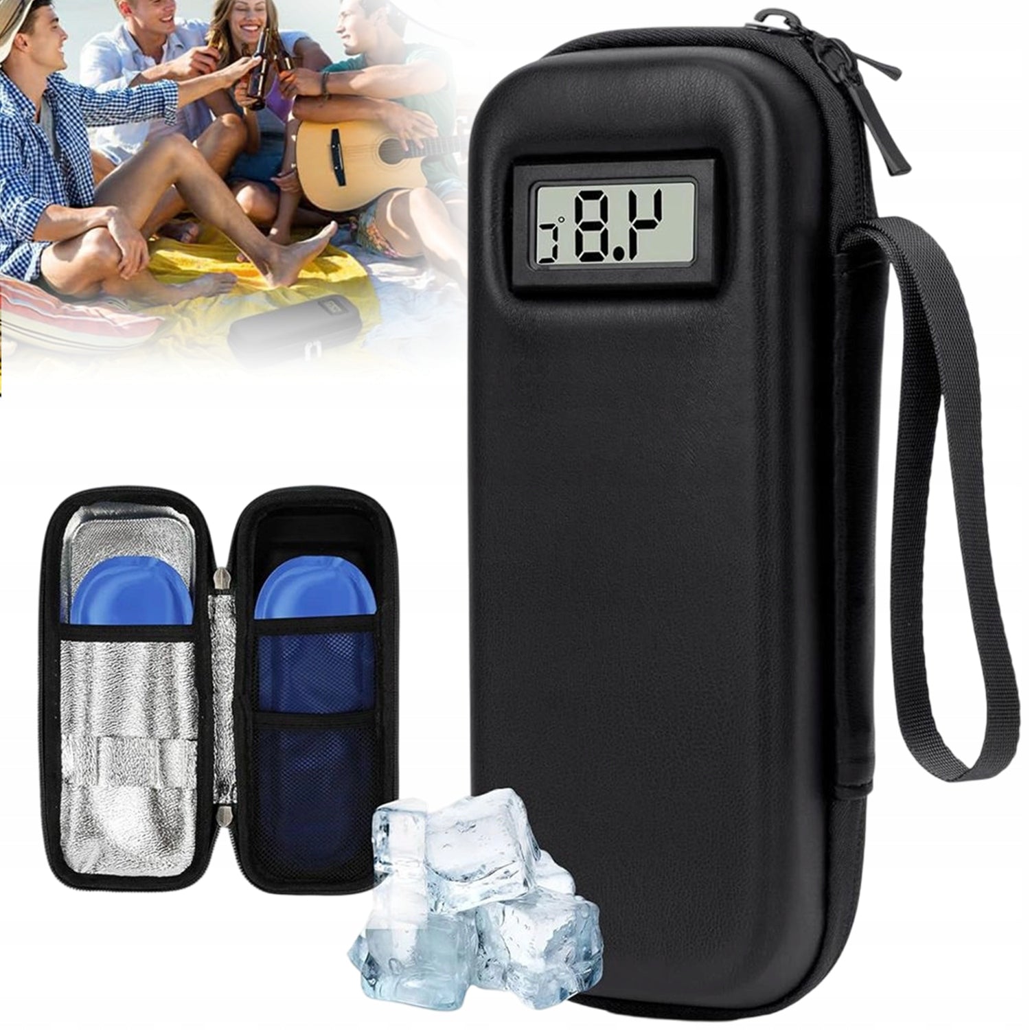 INSULIN TRAVEL REFRIGERATOR WITH TEMPERATURE CONTROL BUILT-IN THERMOMETER