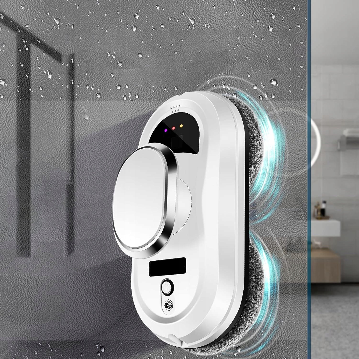 INTELLIGENT AUTOMATIC WINDOW CLEANING ROBOT SUCTION CUP SYSTEM 500MAH Dominant color white